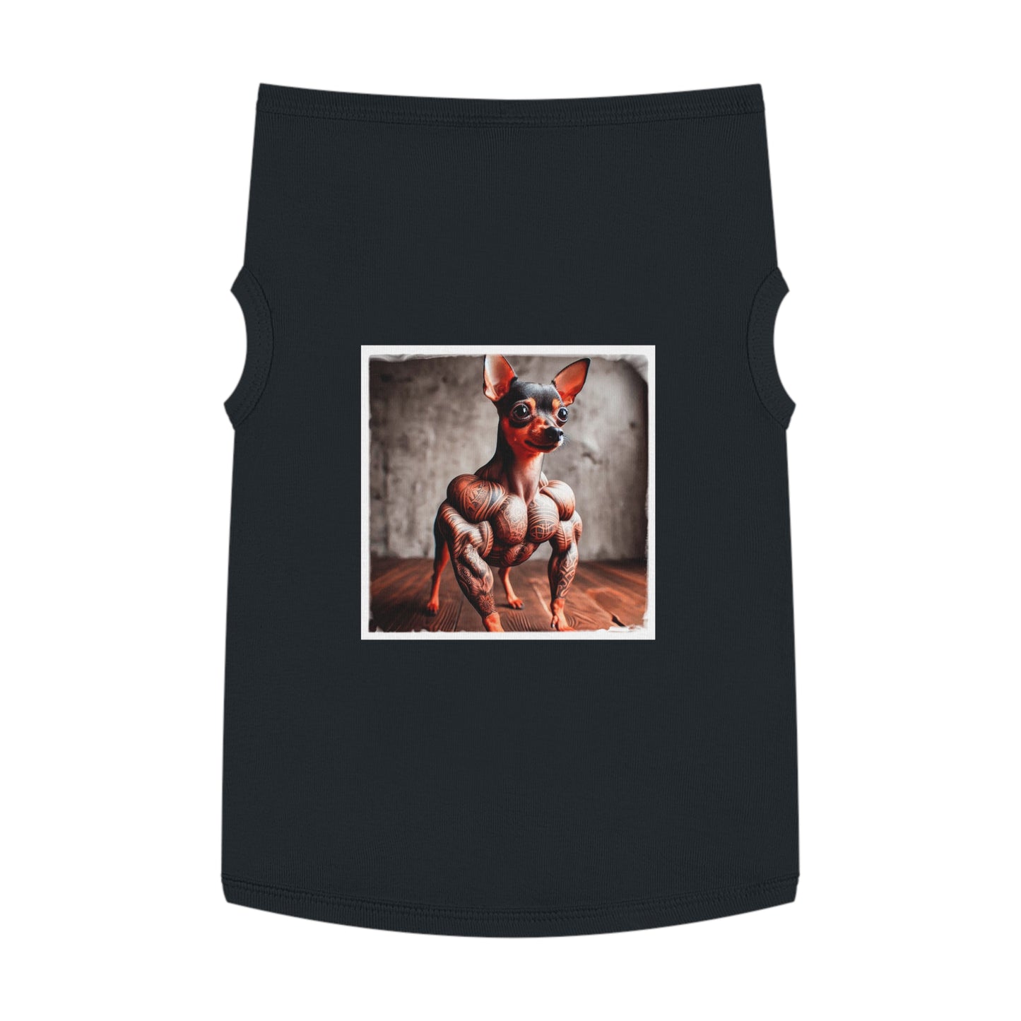 - Min Pin Tank Tops tiny muscles Pets Printify XL Black