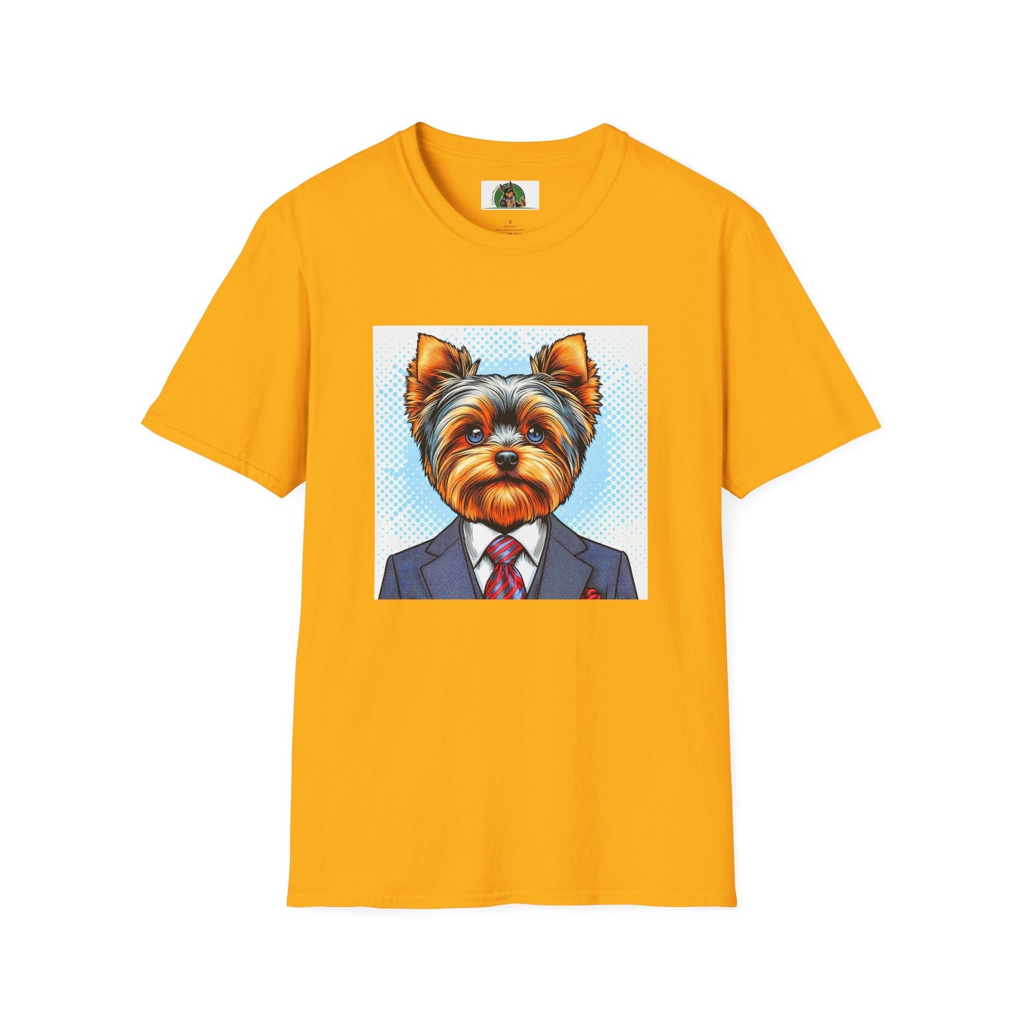 Yorkie suit shirt T-Shirt Printify S Gold