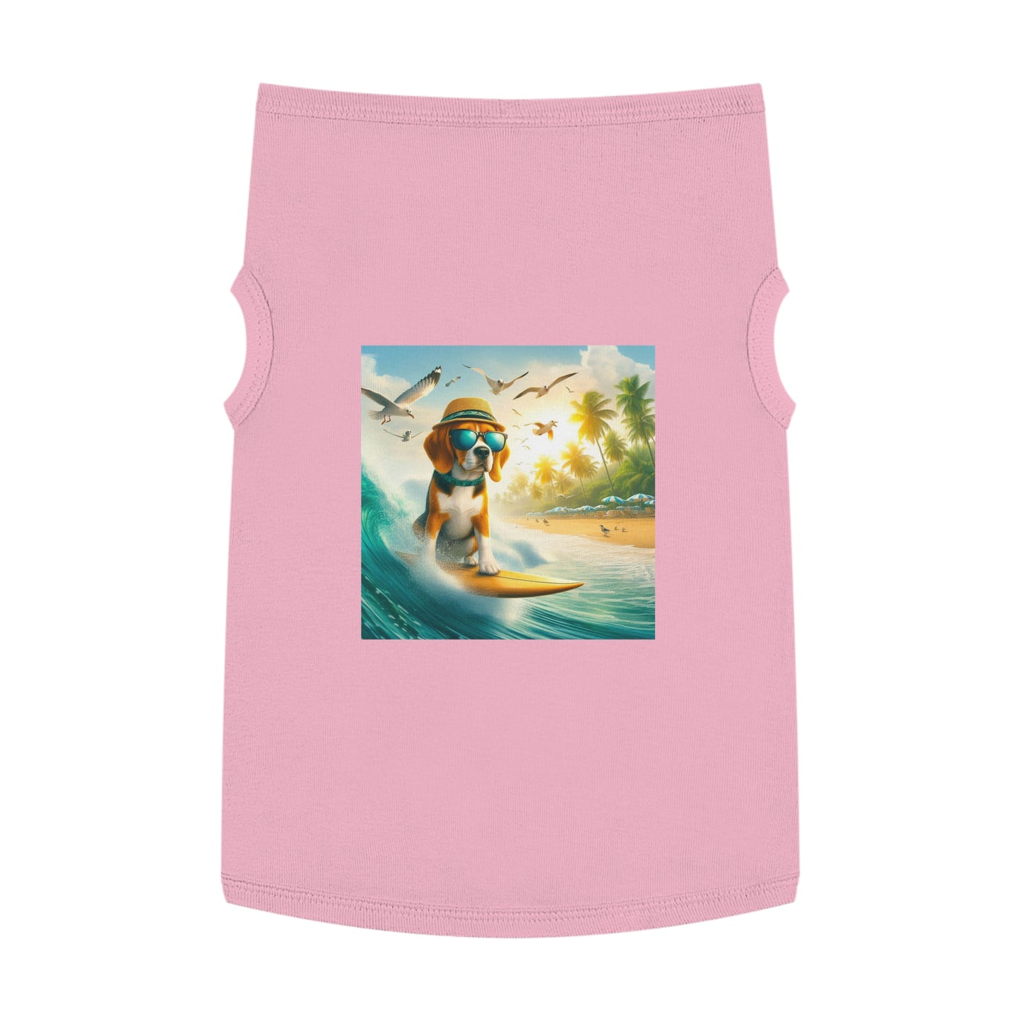Pet Tank Top Beagle Surfer Dog Pets Printify XL Pink
