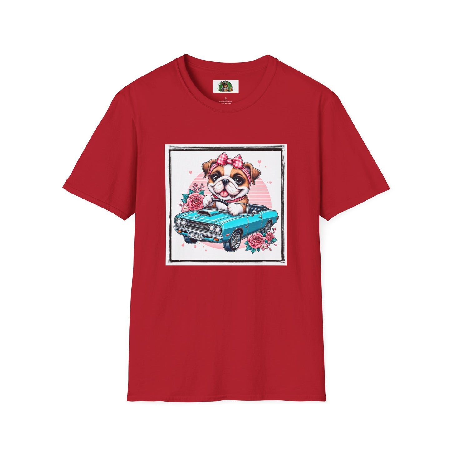 Wacky Bulldog baby driver t shirt T-Shirt Printify S Cherry Red