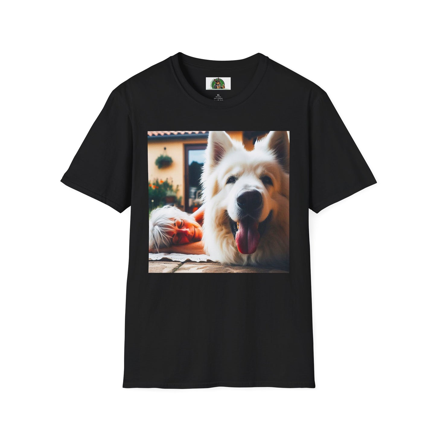 German Shepherd pretty fluffy boy shirt T-Shirt Printify Black S
