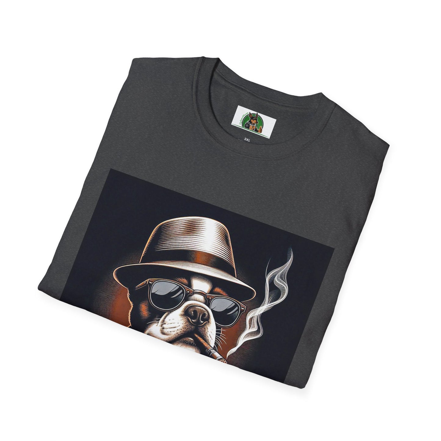 Boston Terrier Smoking T-shirt T-Shirt Printify