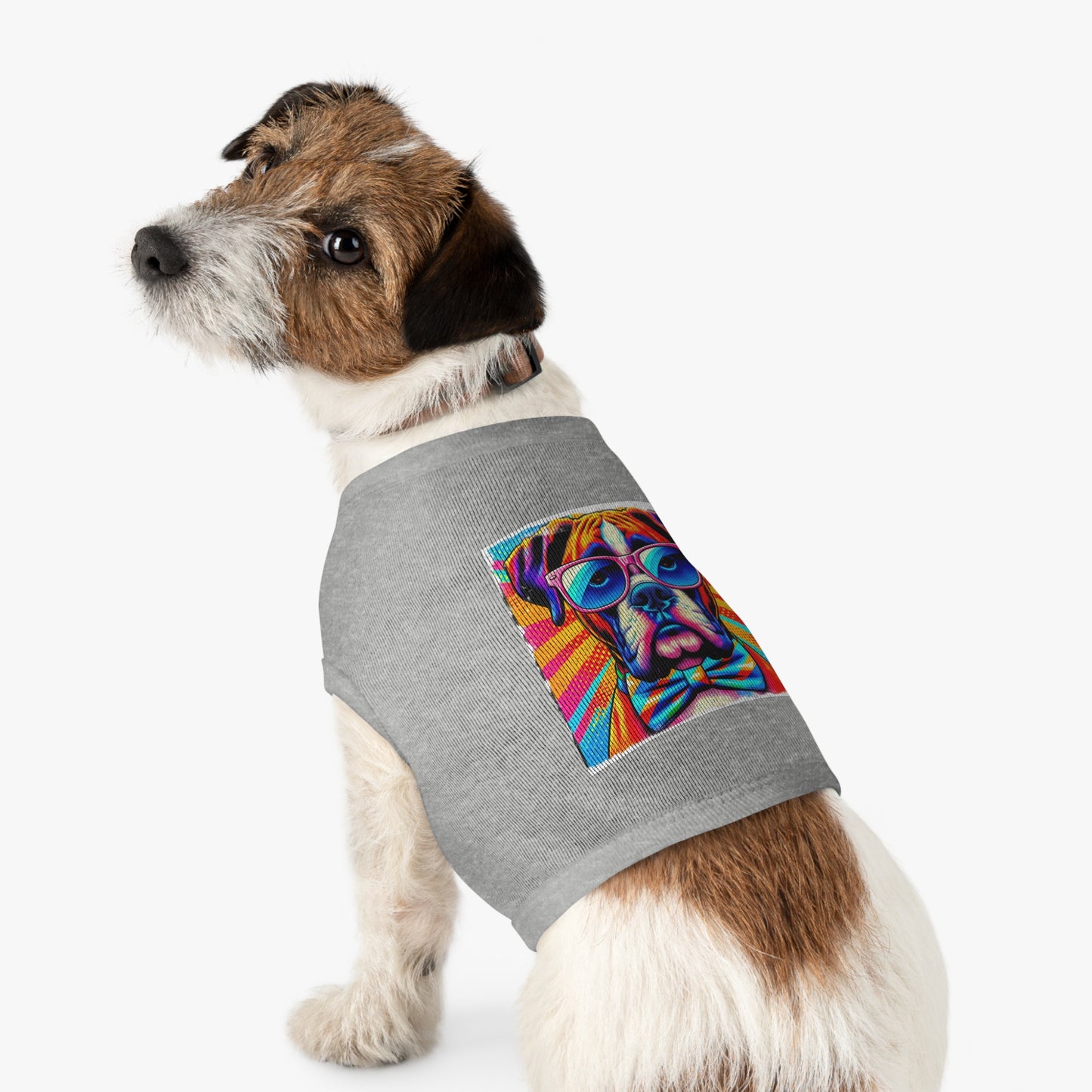 Boxer Dog Wearing A Tie Pet Shirt Pets Printify