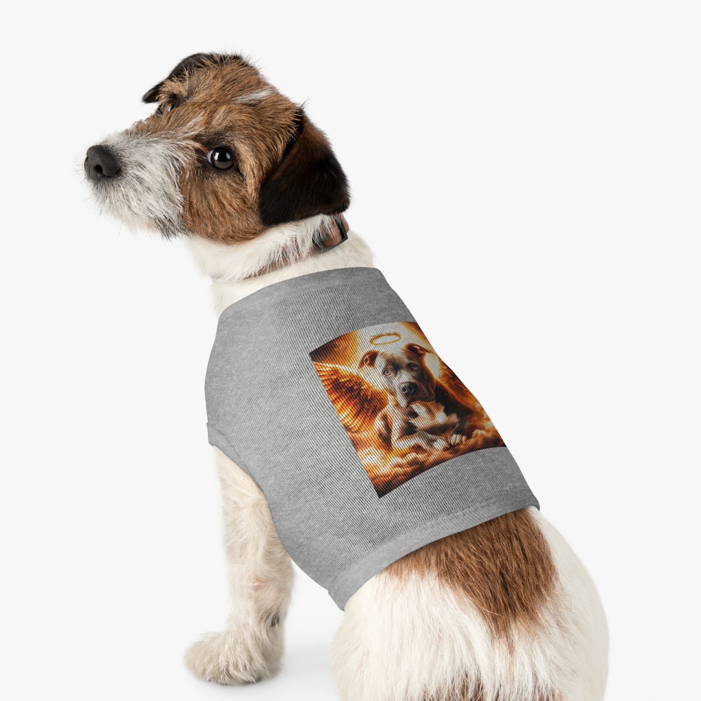 Pet Tank Top Pit Bull glowing Angel Pets Printify