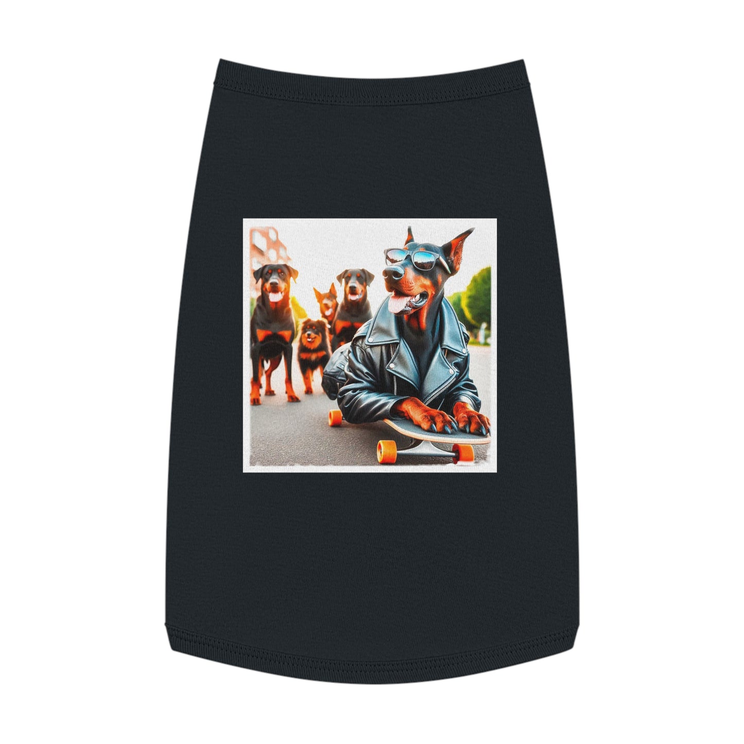 Pet Tank Top Doberman skateboard crew t shirt Pets Printify