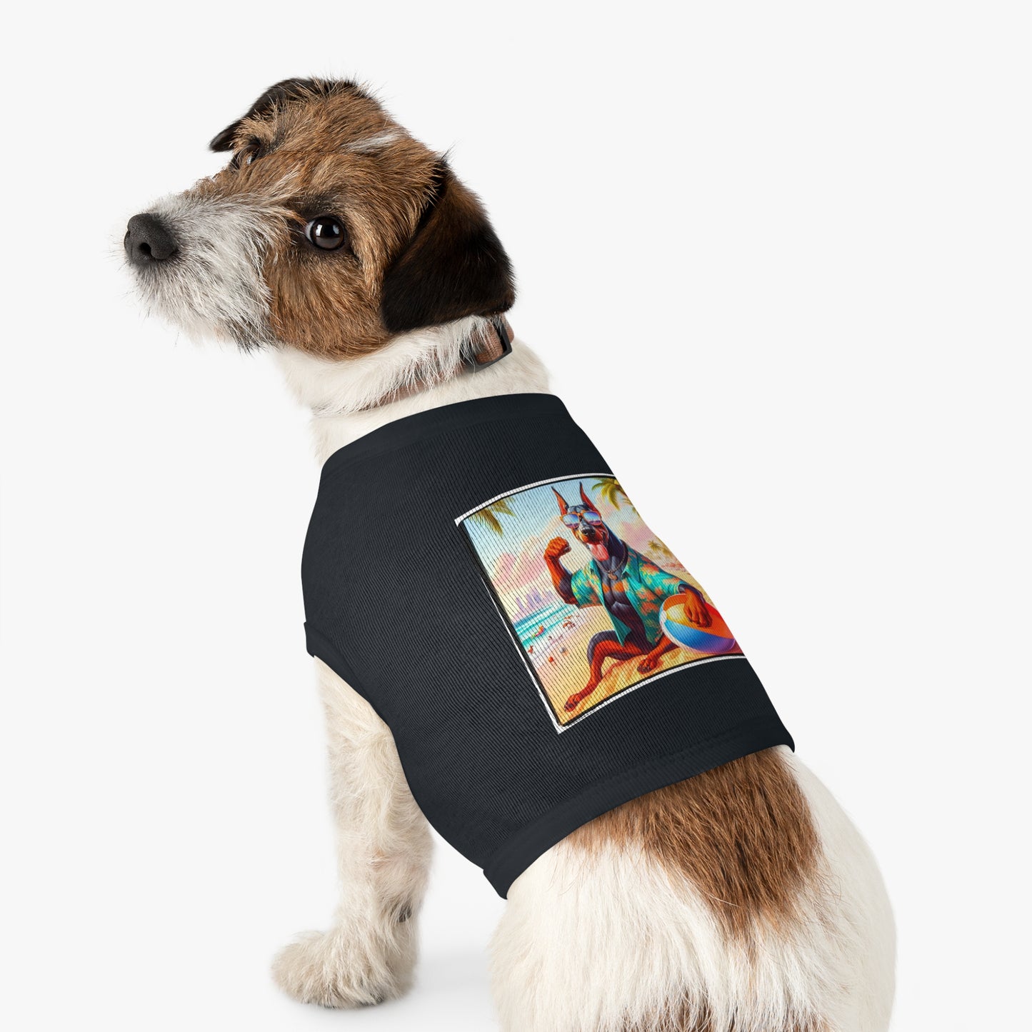 Pet Tank Top Doberman fun in the sun t shirt Pets Printify