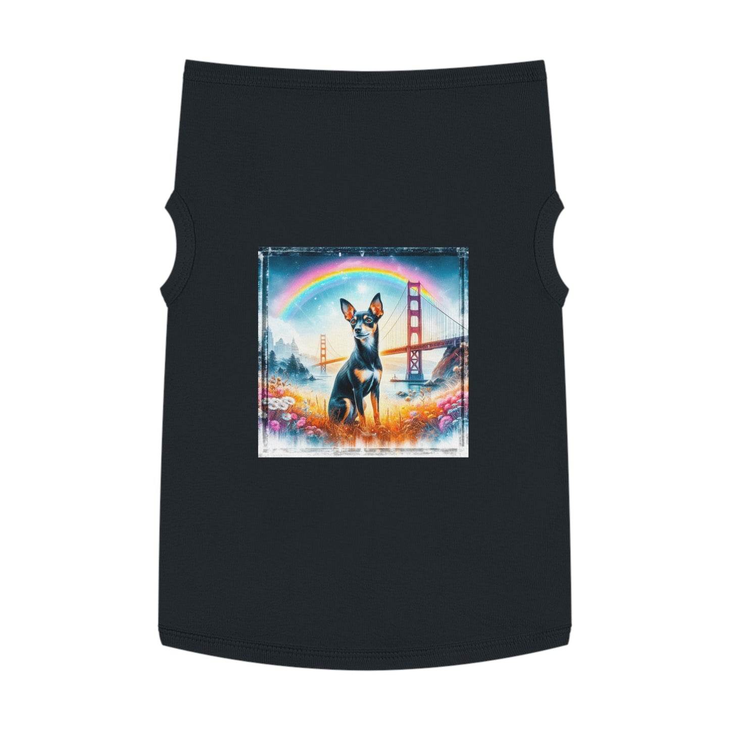 Pet Tank Top Rat Terrier rainbow bridge Pets Printify XL Black