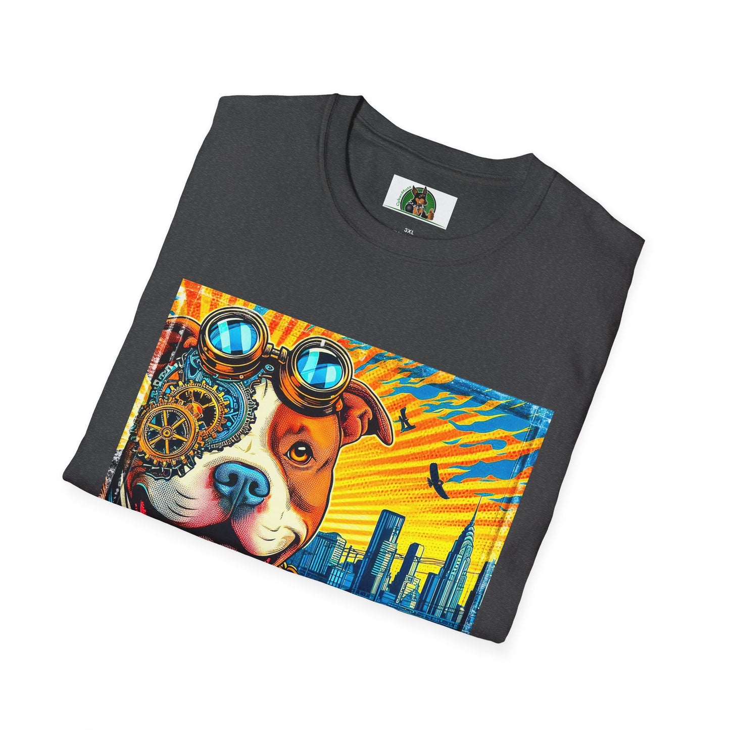 Pit Bull colorful steam punk shirt T-Shirt Printify