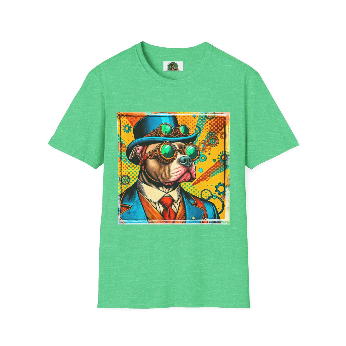 Pit Bull steam punk shirt T-Shirt Printify S Heather Irish Green