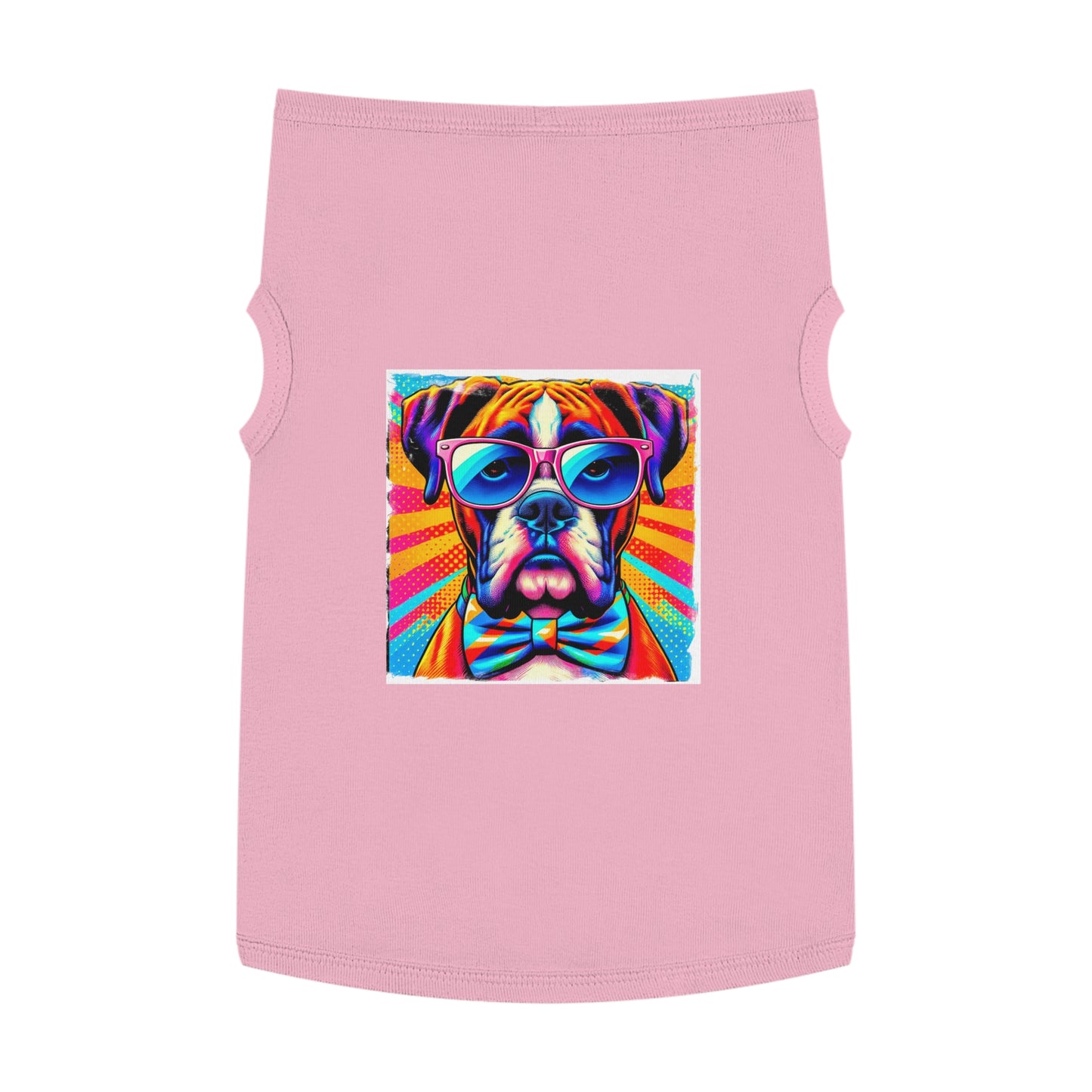 Boxer Dog Wearing A Tie Pet Shirt Pets Printify XL Pink