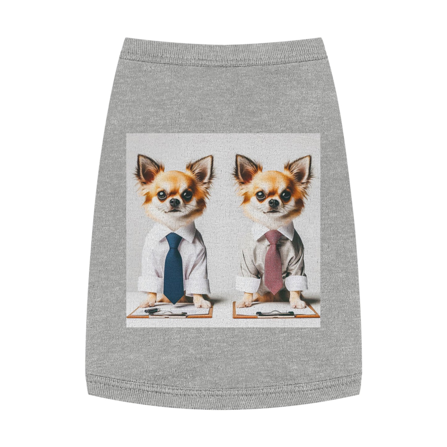 Pet Tank Top Chihuahua interviewing t shirt Pets Printify M Heather