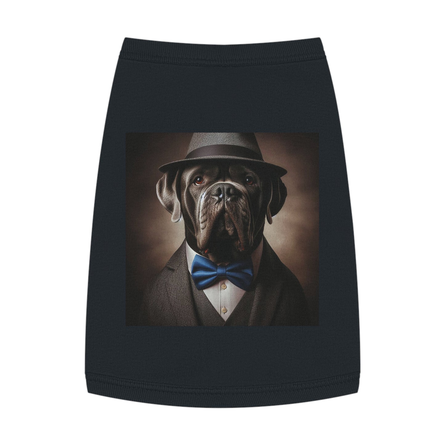 Pet Tank Top Cane Corso Suit And Fedora Hat Pets Printify M Black