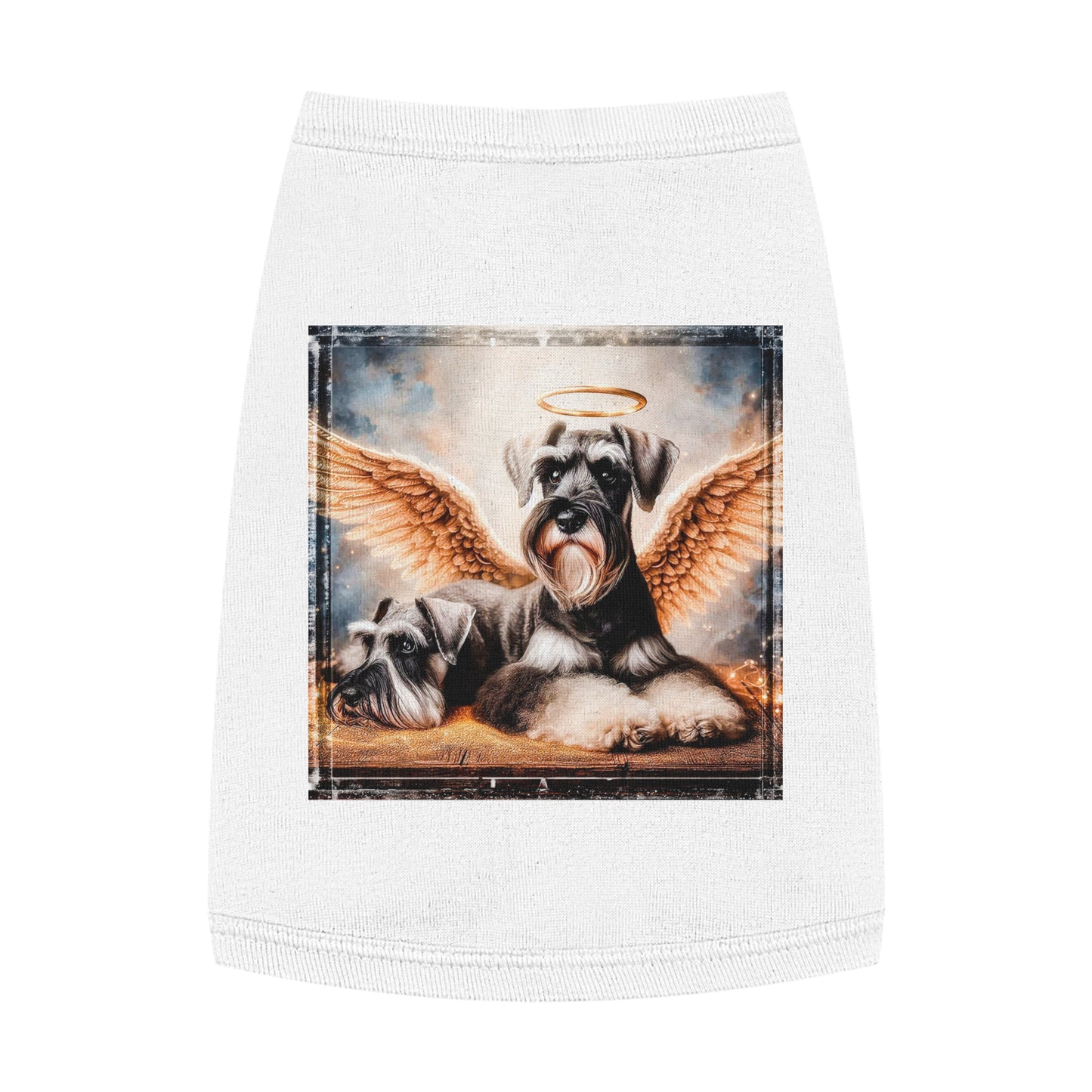 Pet Tank Top Miniature Schnauzer pretty angels shirt Pets Printify M White