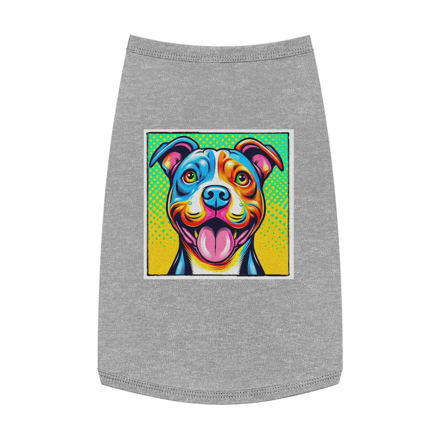 Pet Tank Top Pit Bull comic book cutie Pets Printify L Heather
