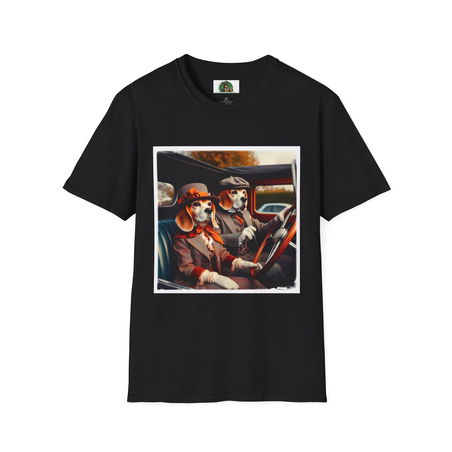 Wacky Beagle Old Time Couple T-Shirt Printify XS Black