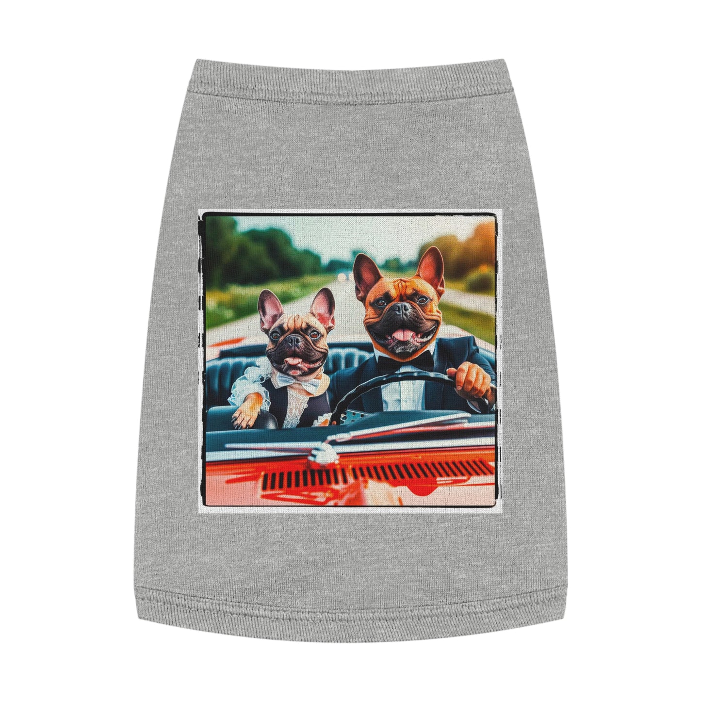 Wacky Pet Tank Top French Bulldog happy groomsmen t shirt Pets Printify M Heather