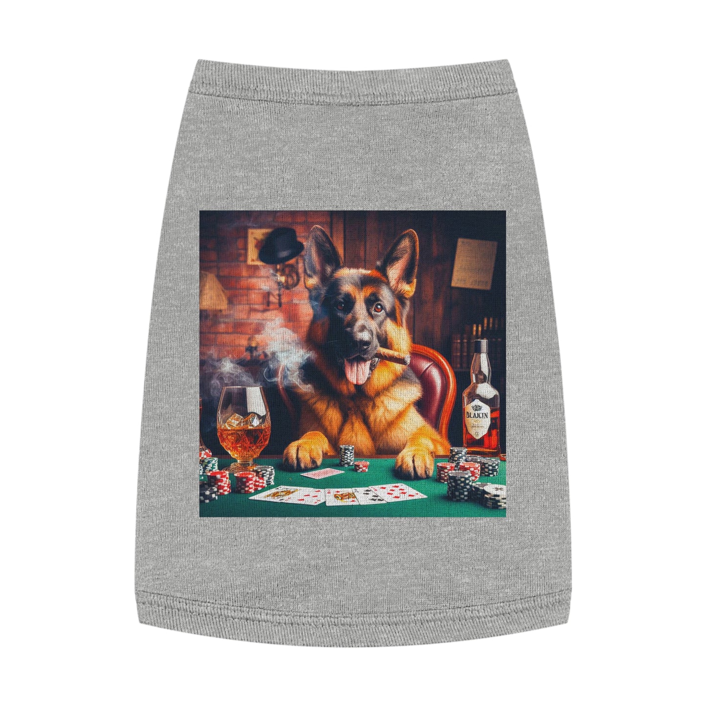 German Shepherd gambling shirt Pets Printify M Heather