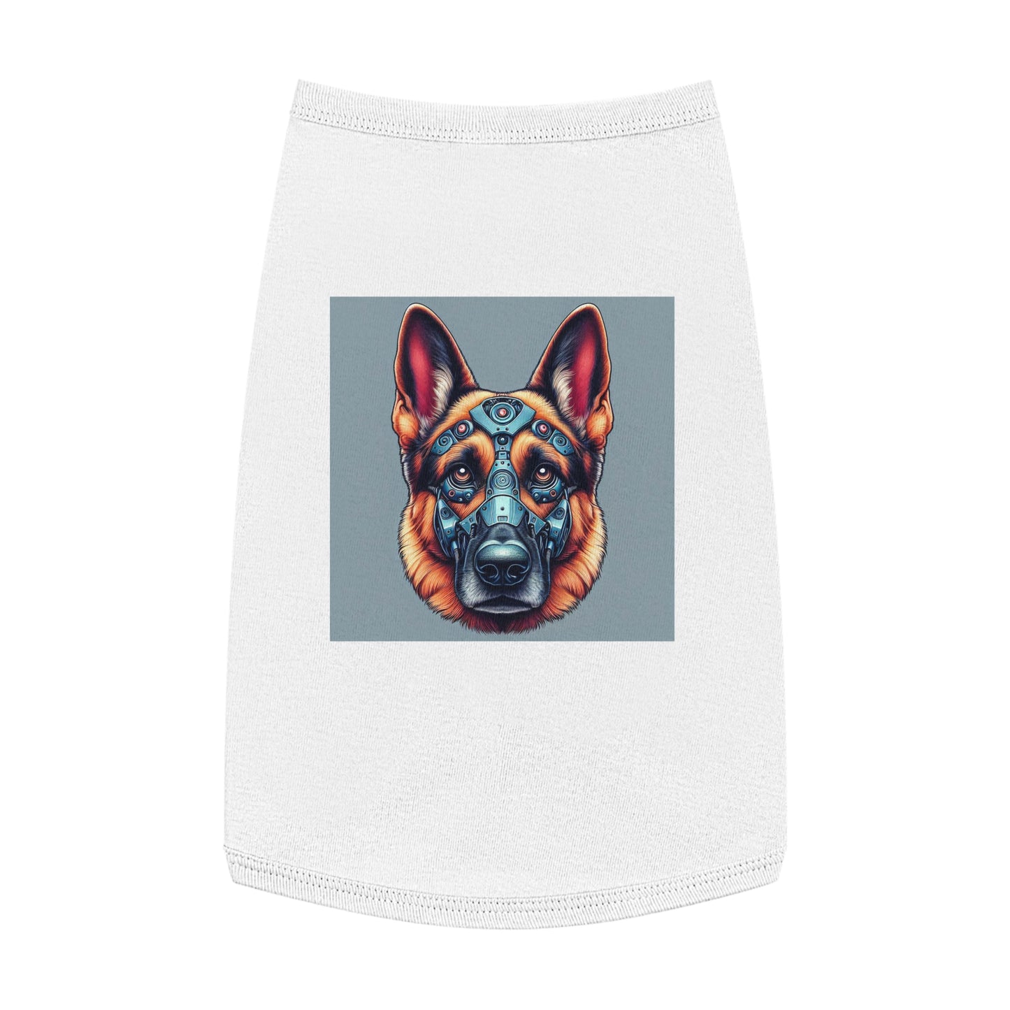 German Shepherd robot shirt Pets Printify L White