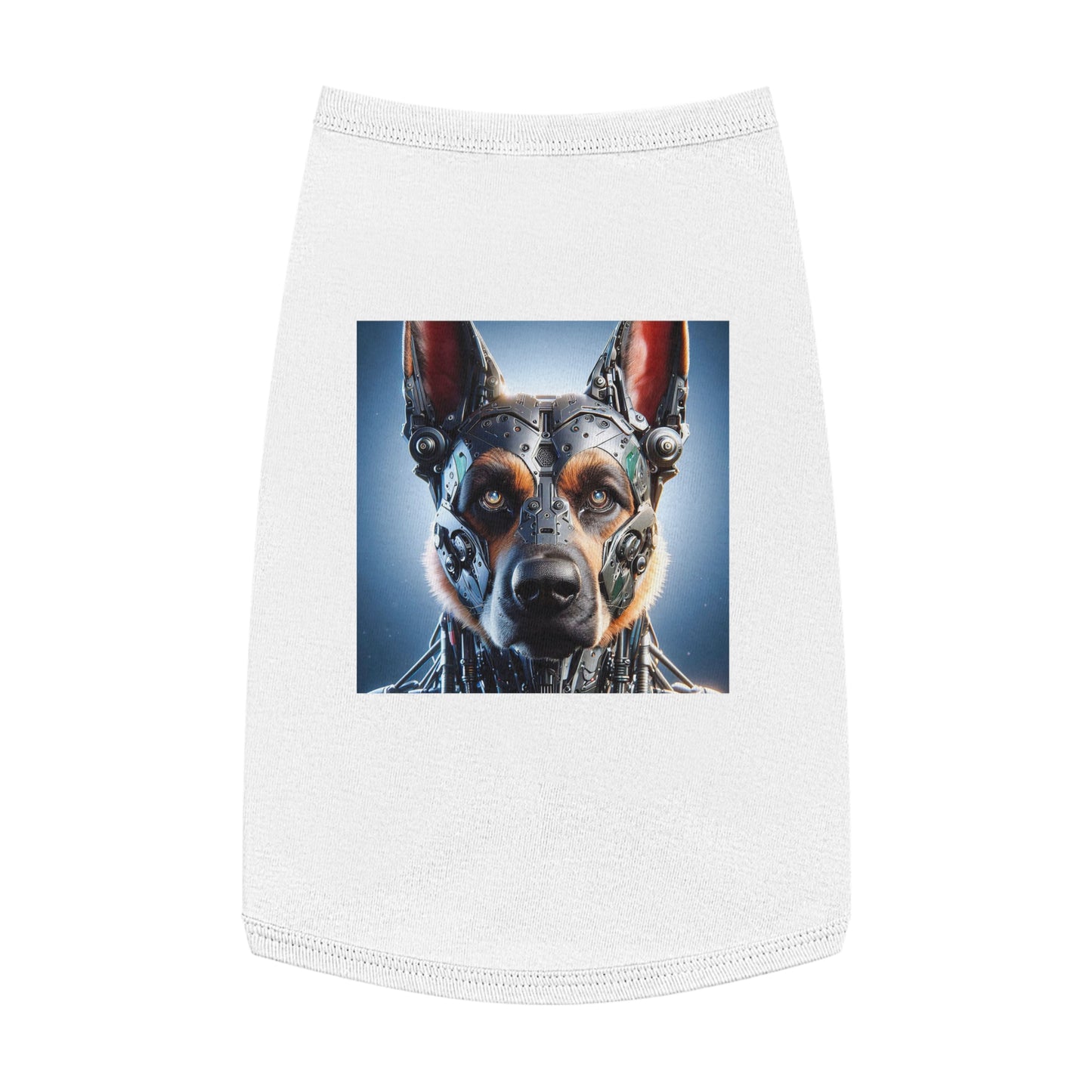 German Shepherd bionic man shirt Pets Printify L White