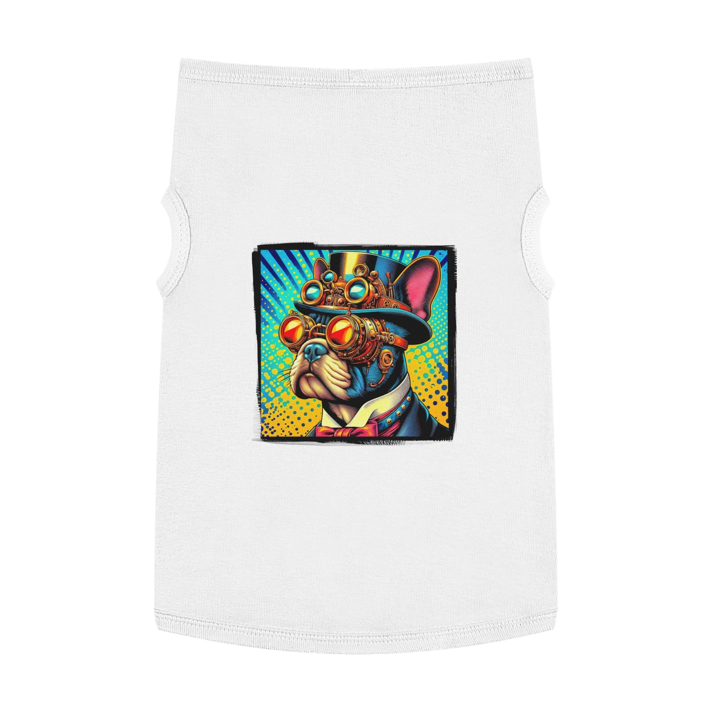 Pet Tank Top French Bulldog steampunk king t shirt Pets Printify XL White