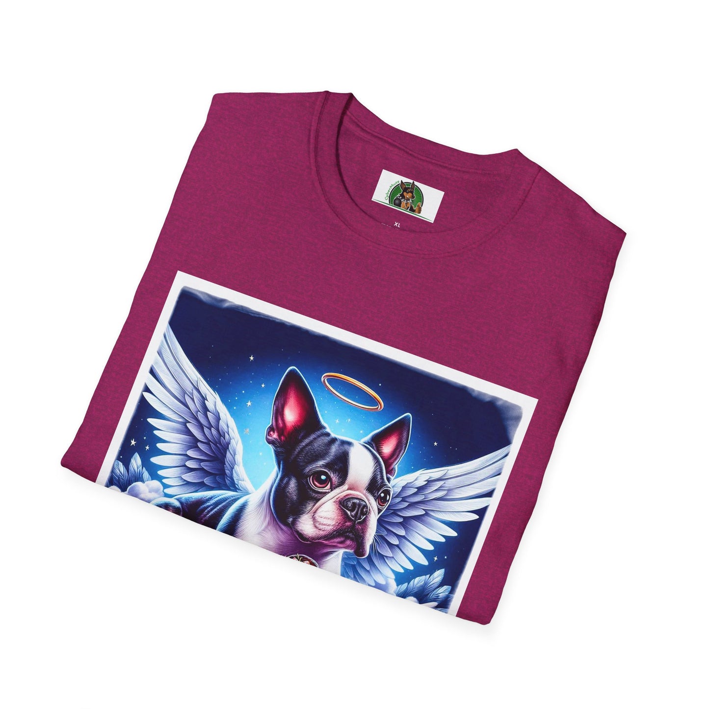 Boston Terrier Angel And Girl Shirt T-Shirt Printify