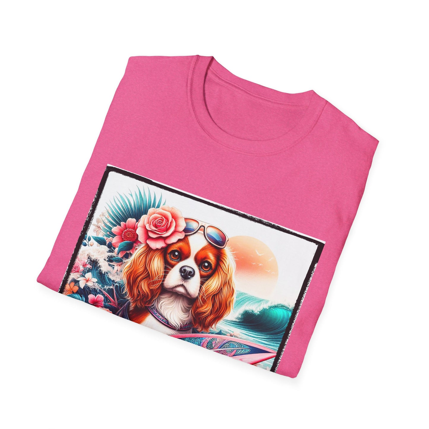 Cavalier King Charles Spaniel Surfer Girl Dog TShirt