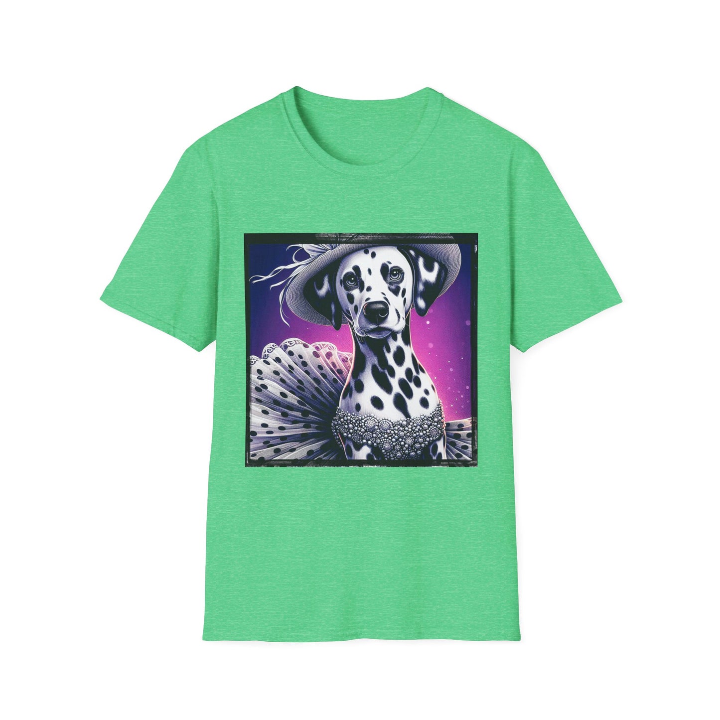 Dalmatian polka dot queen t shirt T-Shirt Printify S Heather Irish Green