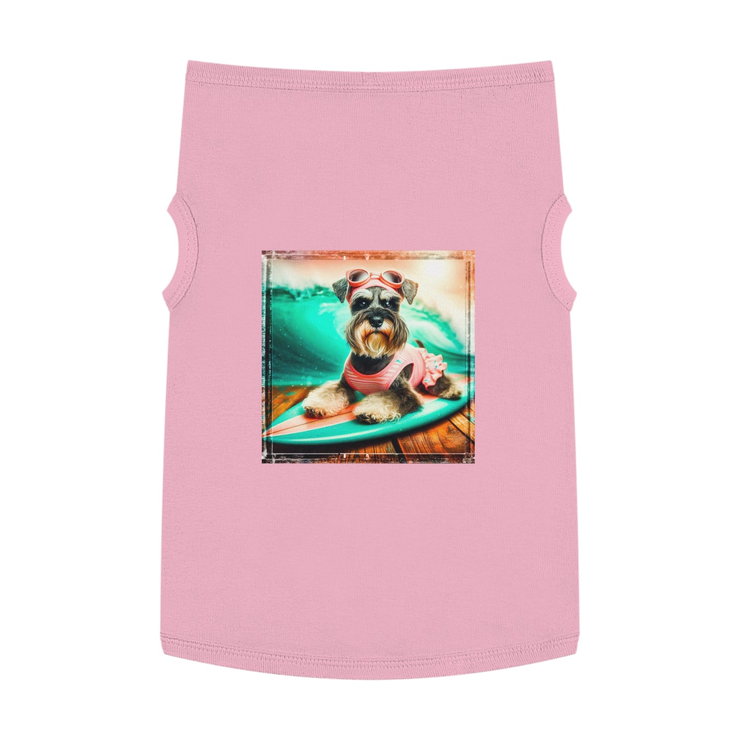 Pet Tank Top Miniature Schnauzer princess surfer Pets Printify XL Pink