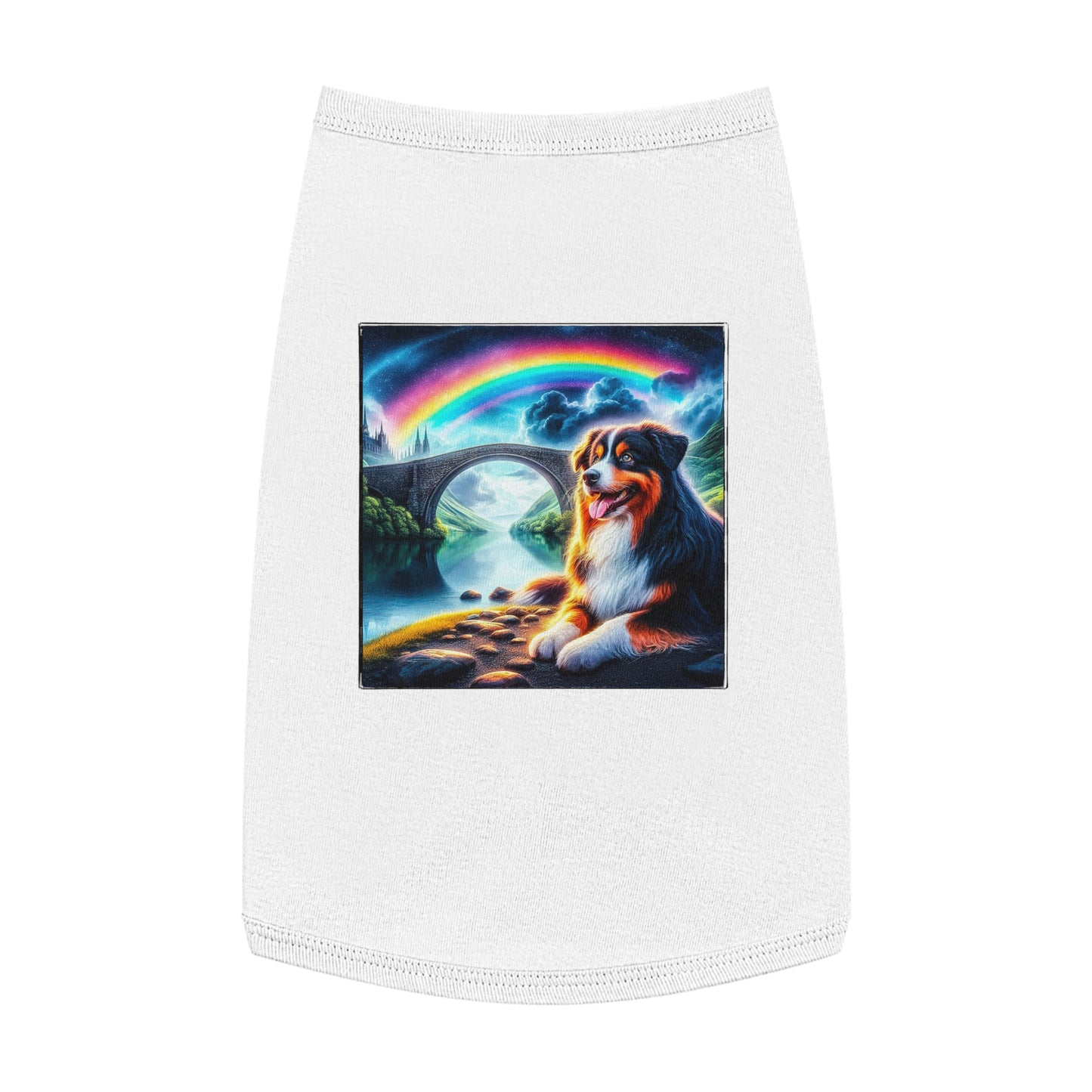 Pet Tank Top Australian Shepherd Pets Printify L White