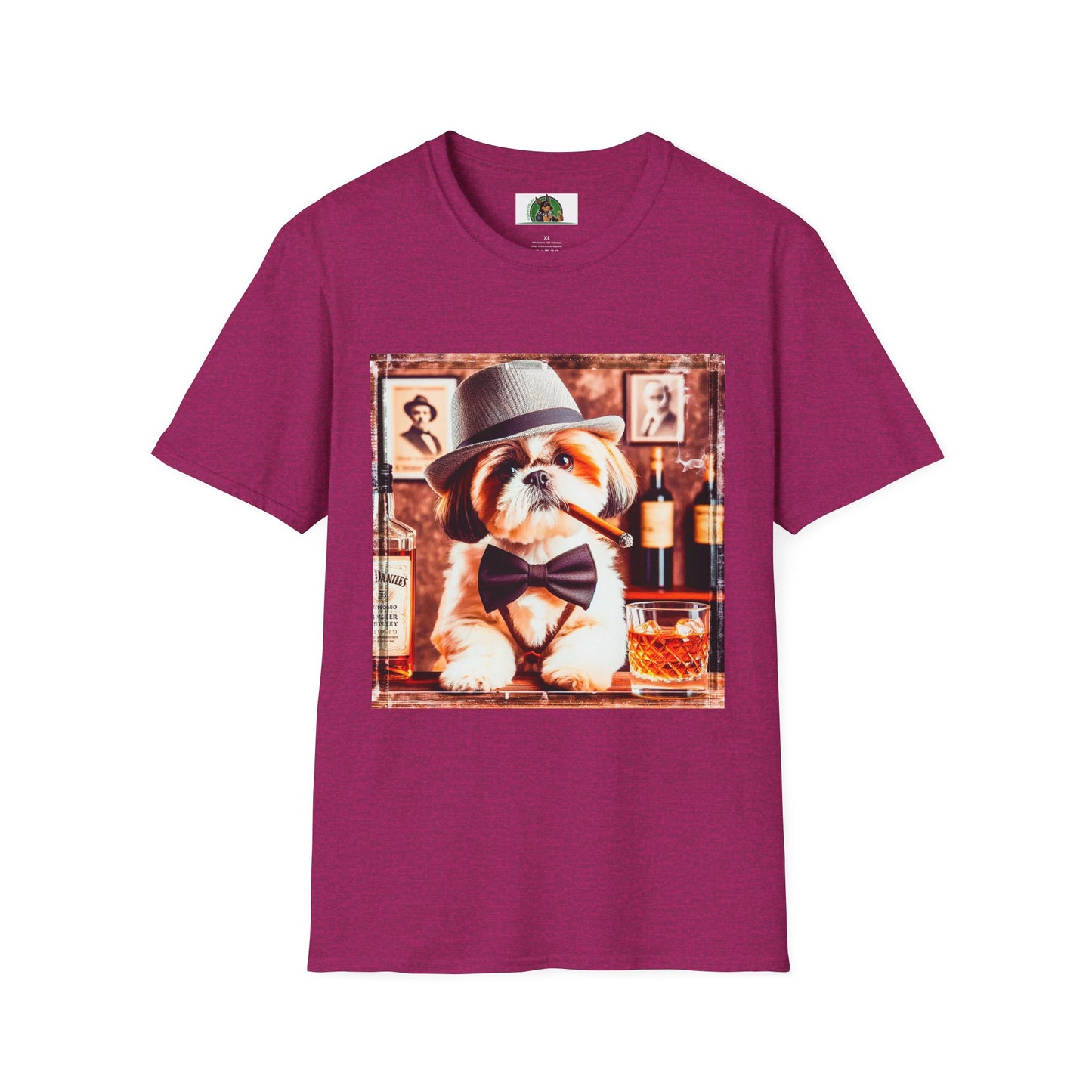 Shih Tzu cigars shirt T-Shirt Printify S Antique Heliconia