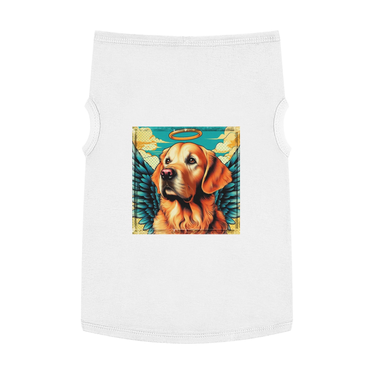 Golden Retriever heavenly angel tank top Pets Printify XL White