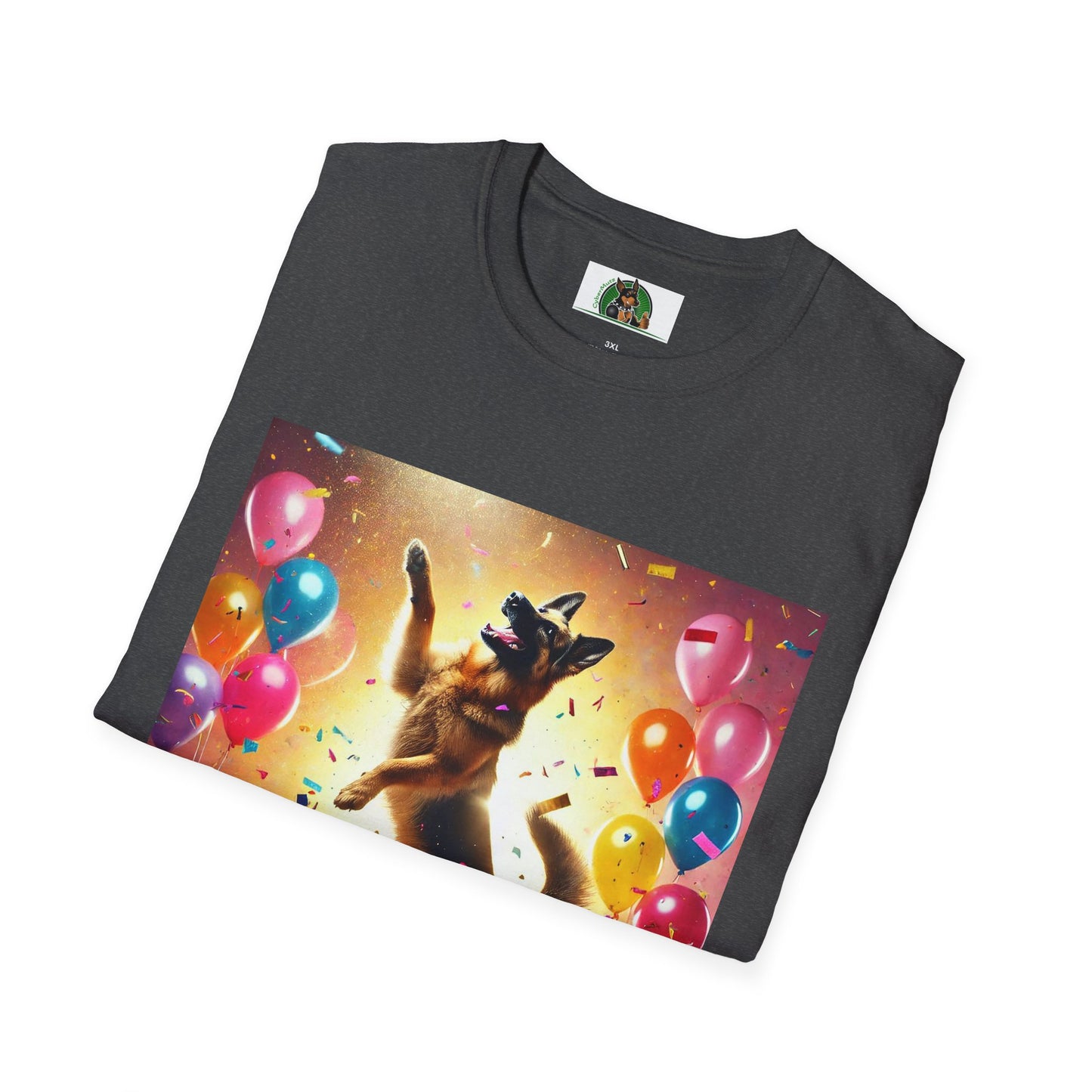 German Shepherd T-Shirt - Dancing Dog Design T-Shirt Printify