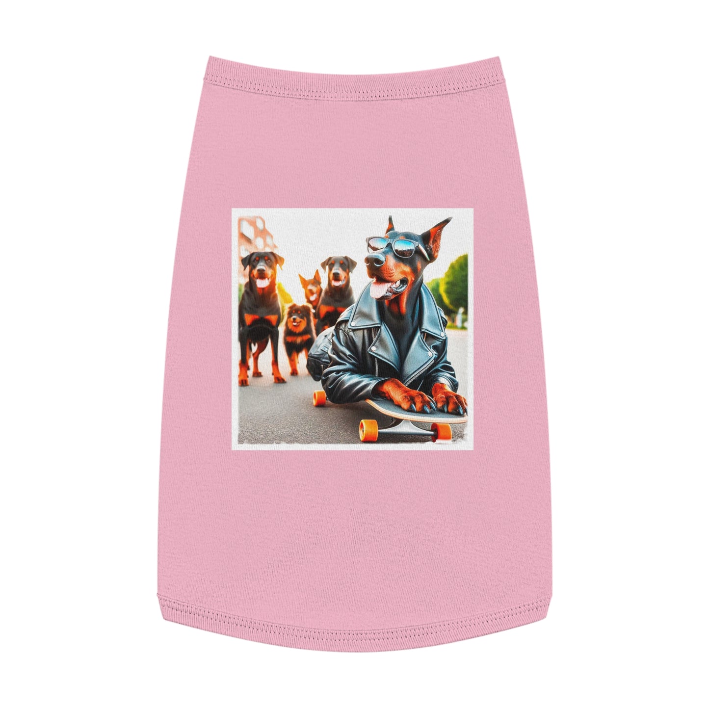 Pet Tank Top Doberman skateboard crew t shirt Pets Printify L Pink