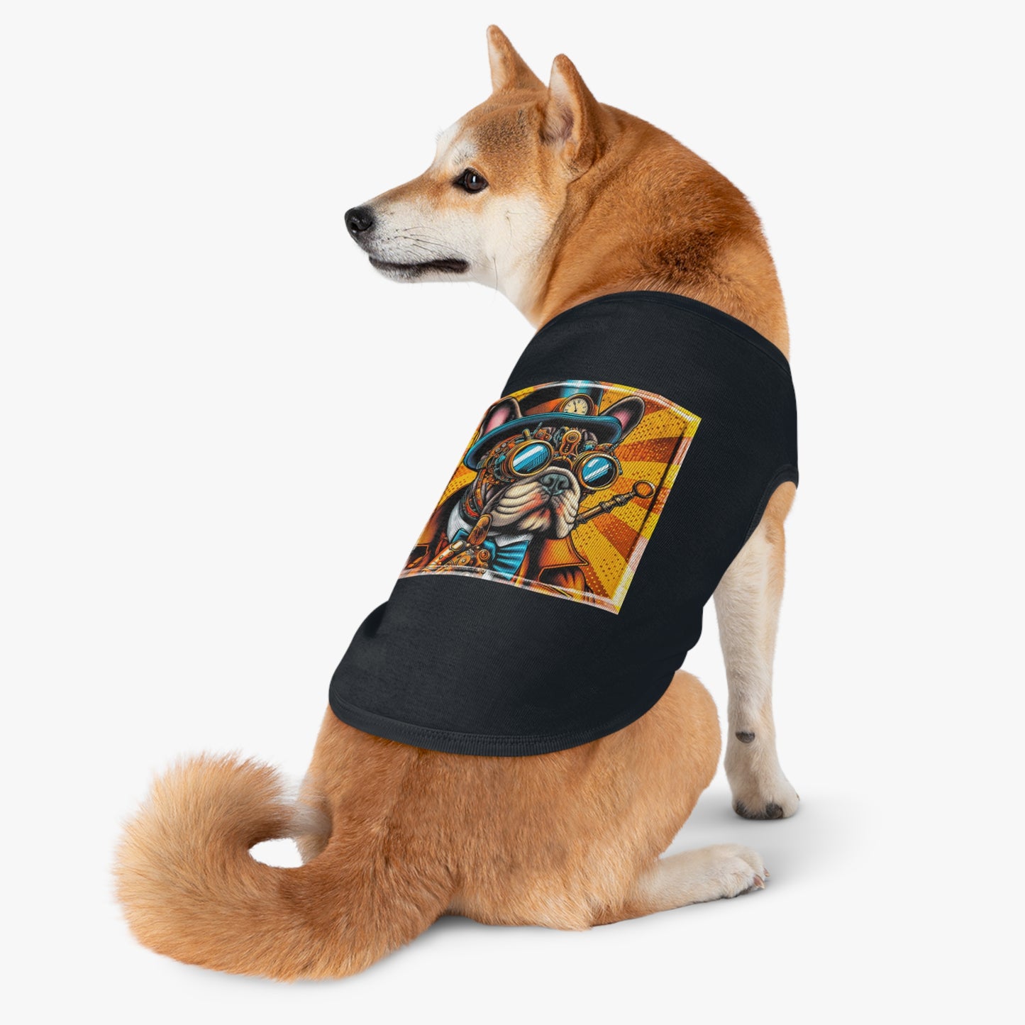 Pet Tank Top French Bulldog steampunk dude t shirt Pets Printify