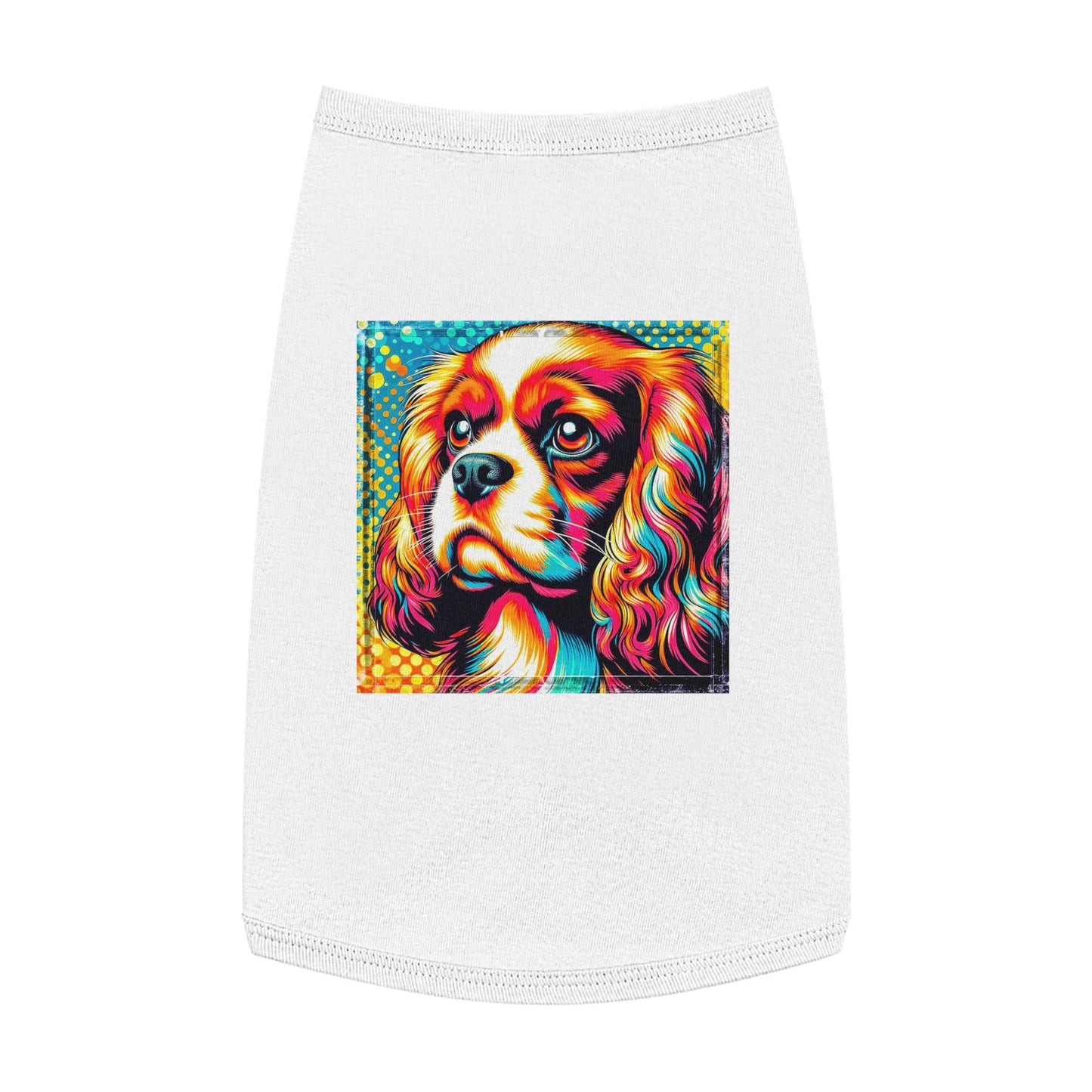 Pet Tank Top Cavalier King Charles Spaniel Colorful T Shirt Pets Printify L White