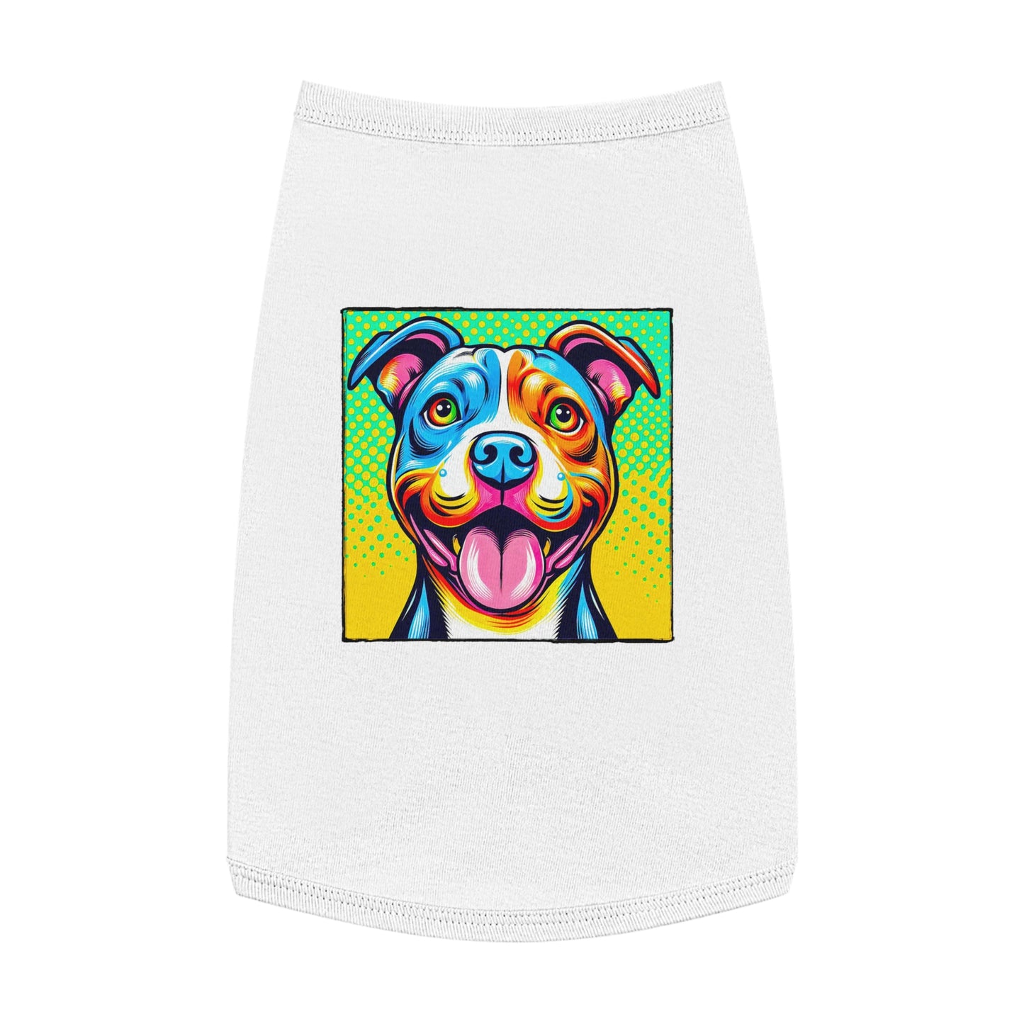 Pet Tank Top Pit Bull comic book cutie Pets Printify L White