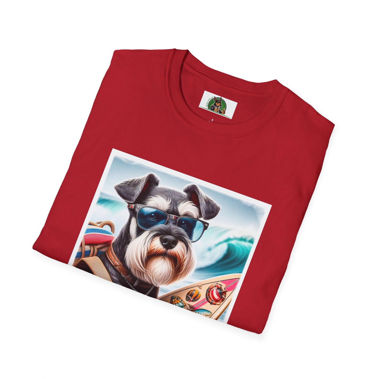 Miniature Schnauzer surfer dude shirt