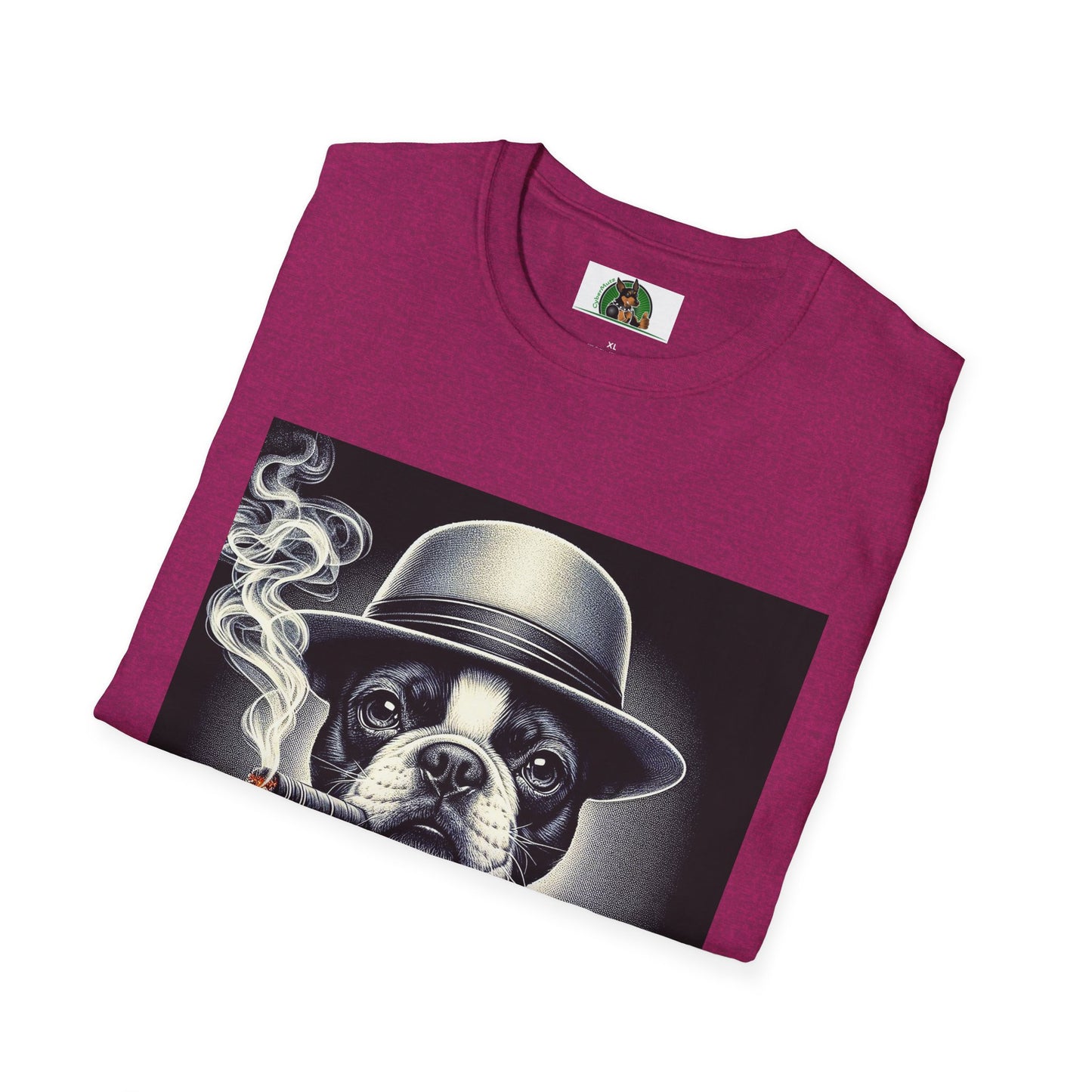 Boston Terrier Male Dog Smoking Cigar Drinking Whiskey T-Shirt Printify