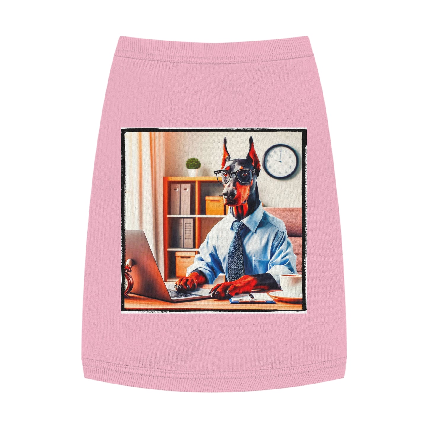 Pet Tank Top Doberman working man t shirt Pets Printify M Pink