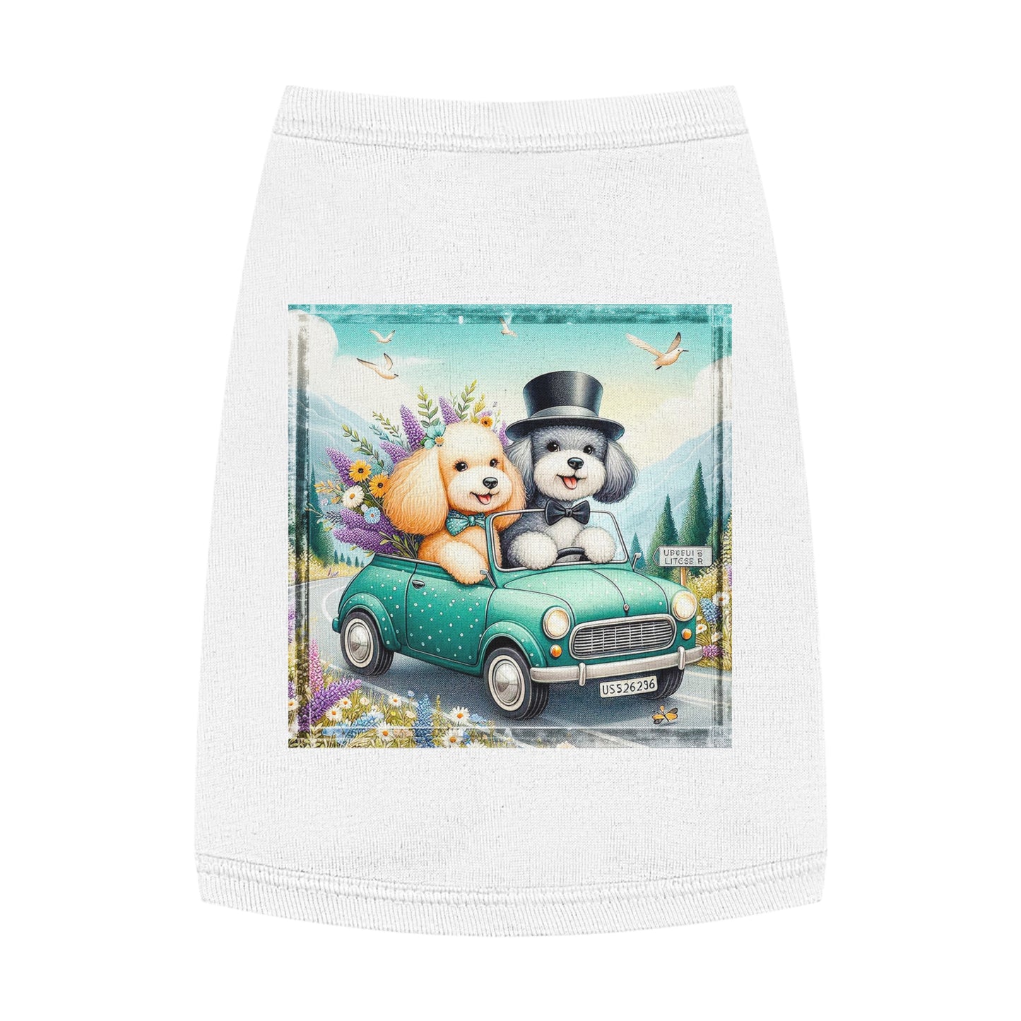 Wacky Pet Tank Top Sheepadoodle fun couple Pets Printify M White
