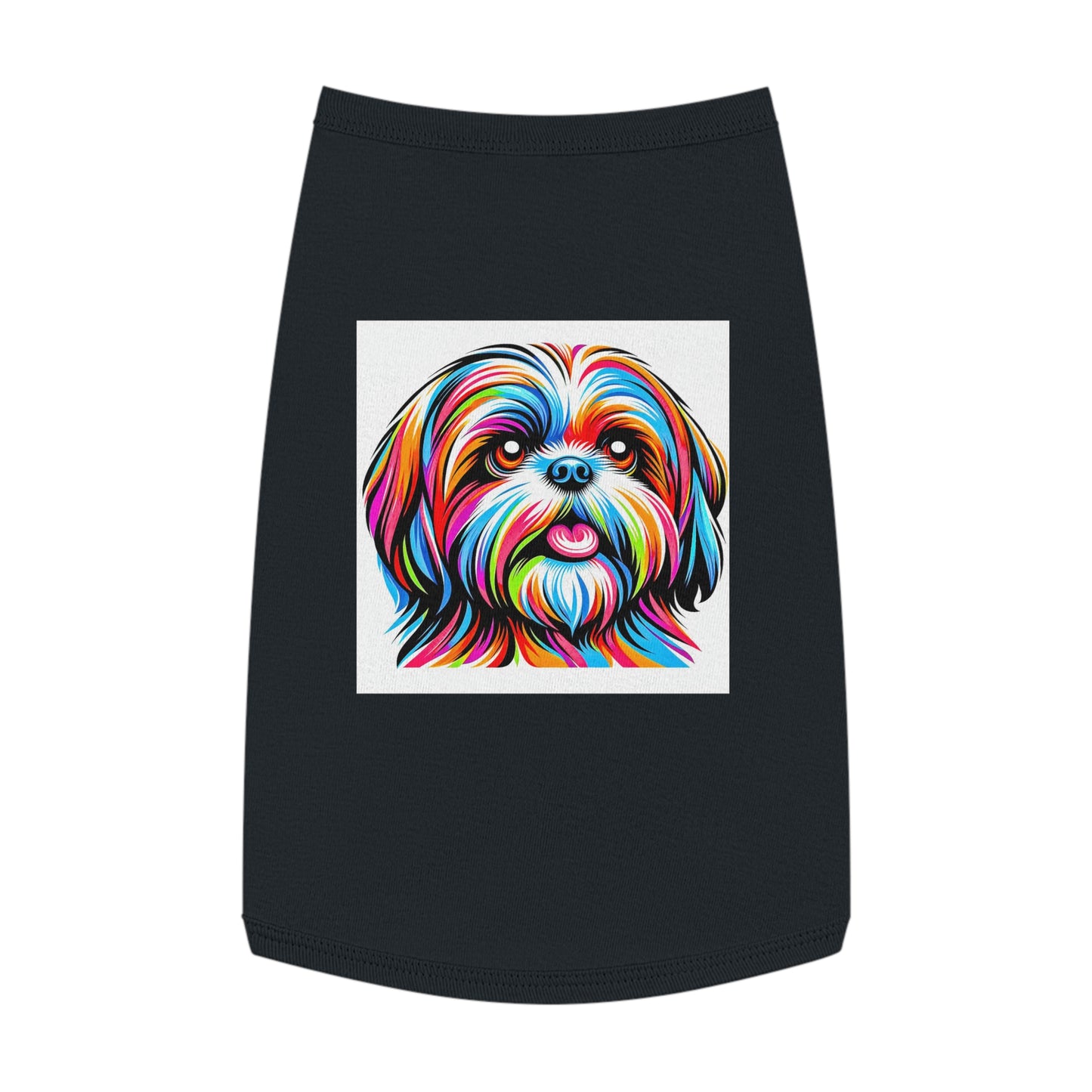 Pet Tank Top Shih Tzu pretty painting Pets Printify L Black