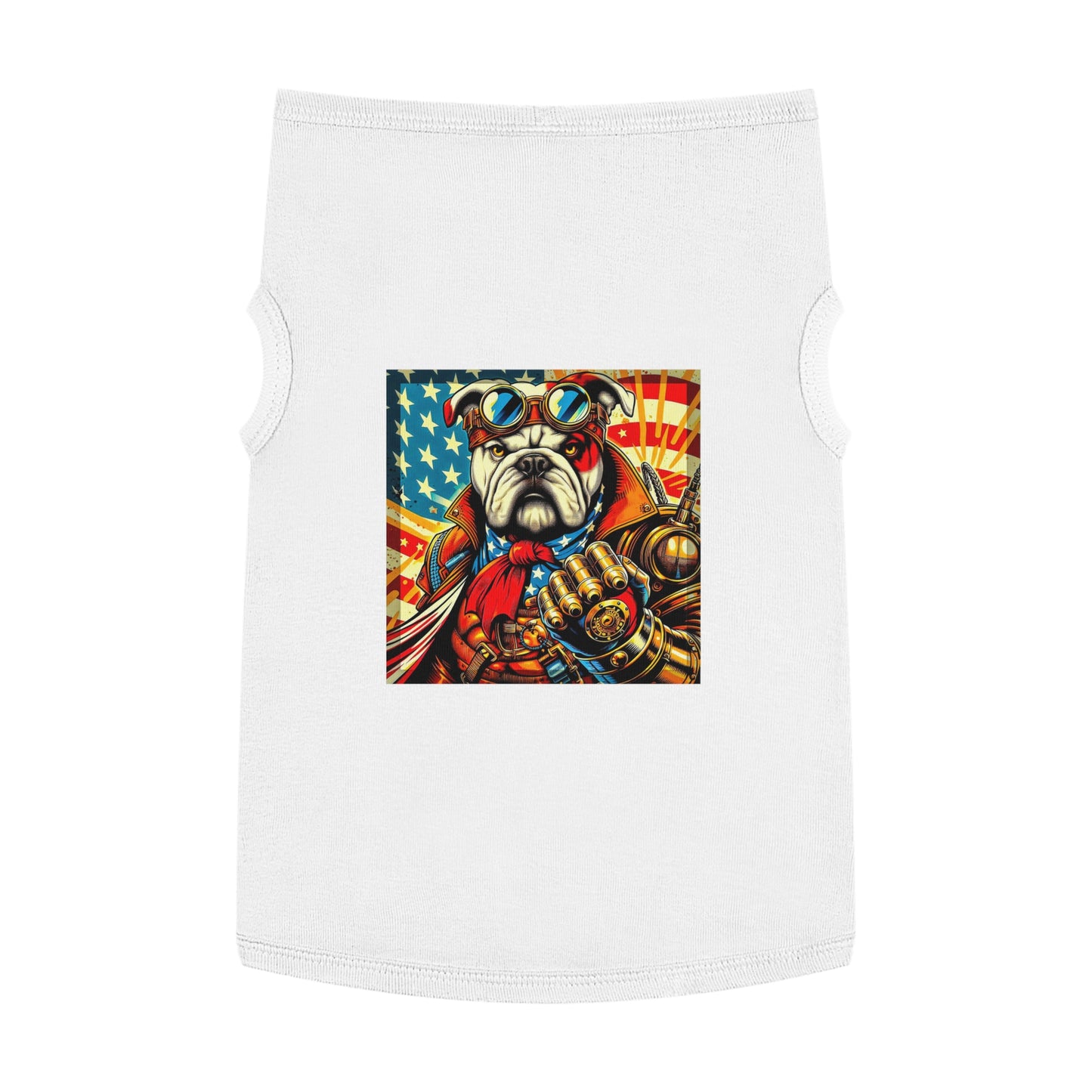Pet Tank Top Bulldog stream punk t shirt Pets Printify XL White