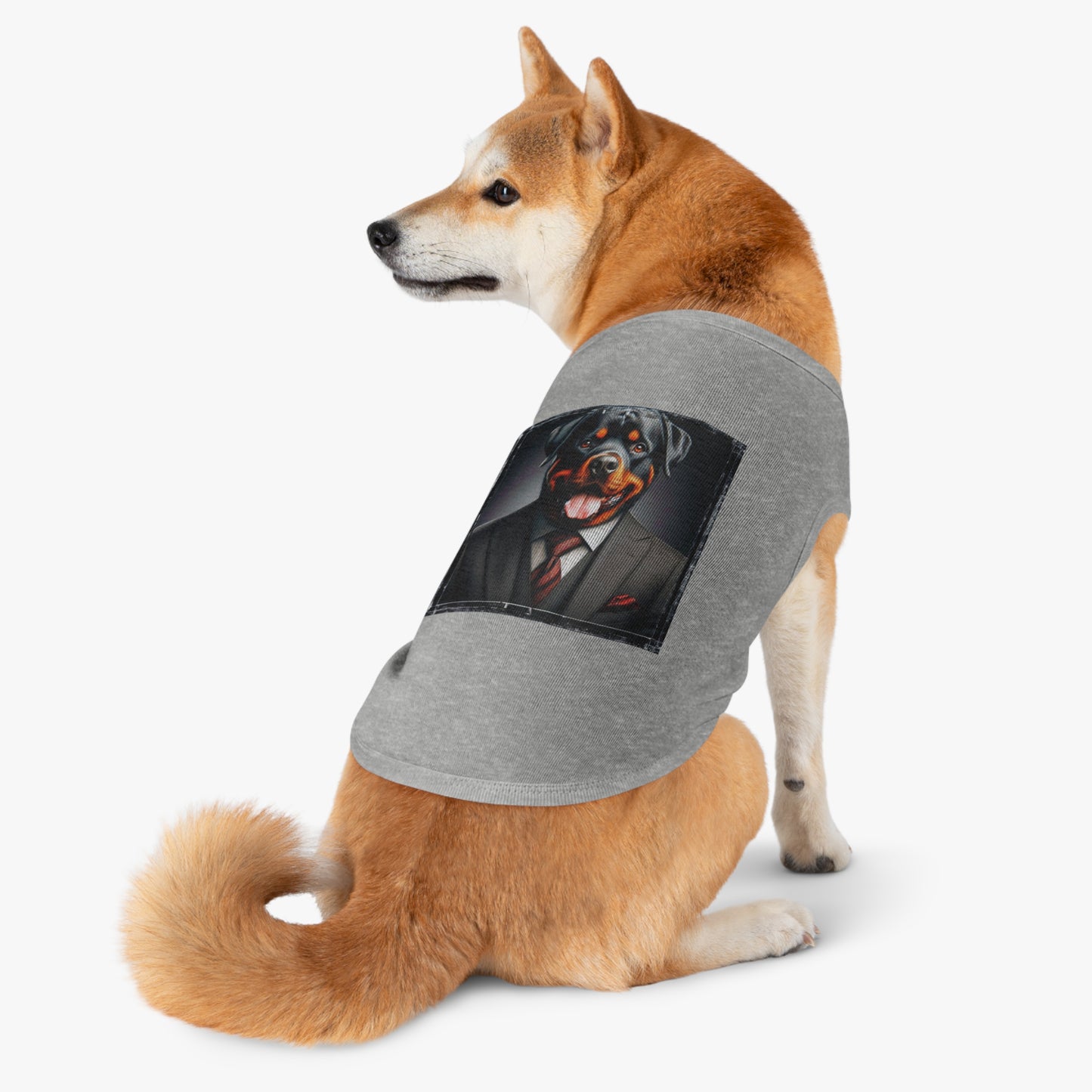 Pet Tank Top Rottie business man Pets Printify