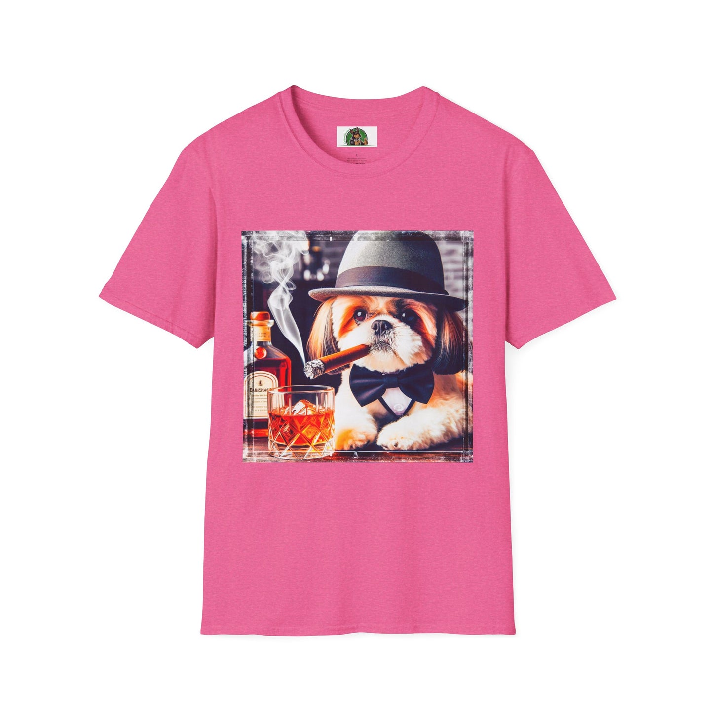 Shih Tzu bar drinking T-Shirt Printify S Heather Heliconia