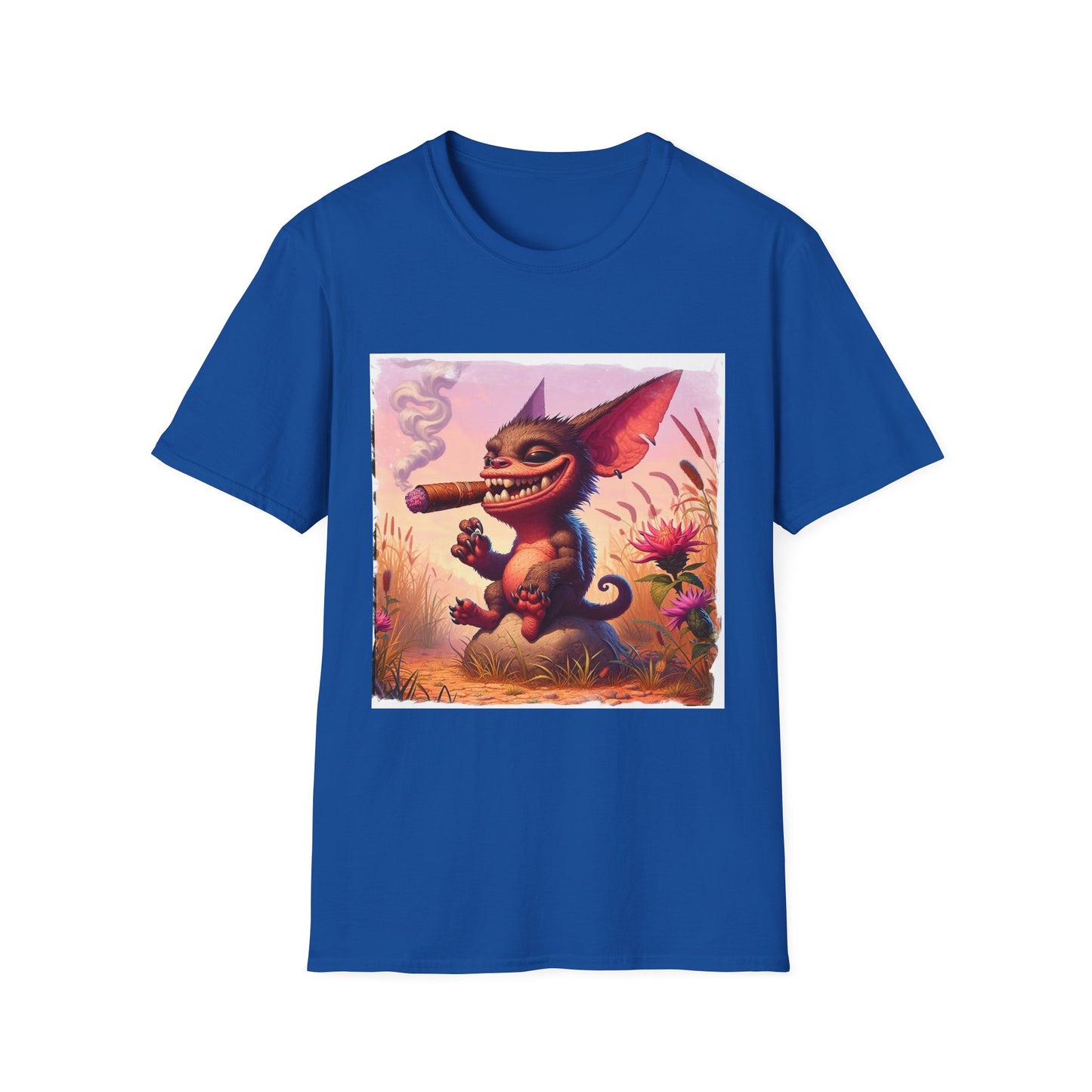 Chupacabra happily smoking t shirt T-Shirt Printify XS Royal
