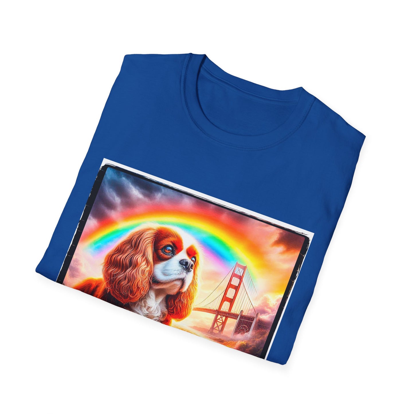 Cavalier King Charles Spaniel Rainbow Bridge TShirt T-Shirt Printify