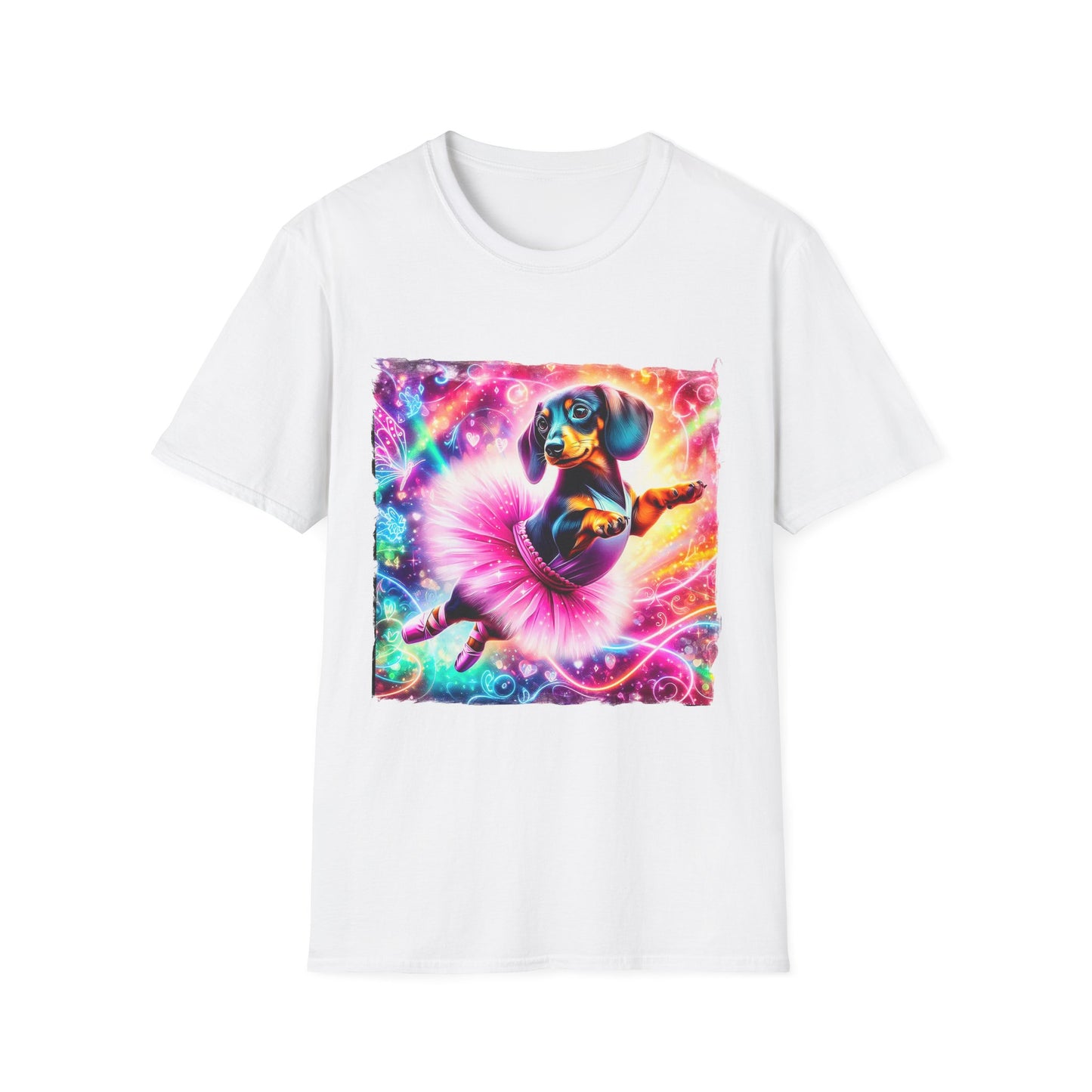 Dachshund pretty ballerina t shirt T-Shirt Printify XS White