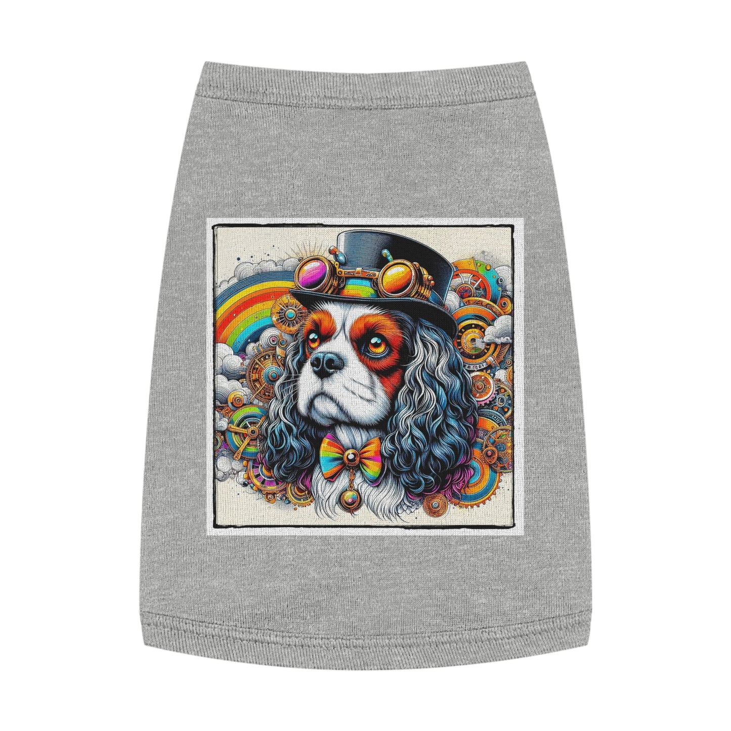 Pet Tank Top Cavalier King Charles Spaniel SteamPunk Colorful T Shirt Pets Printify M Heather