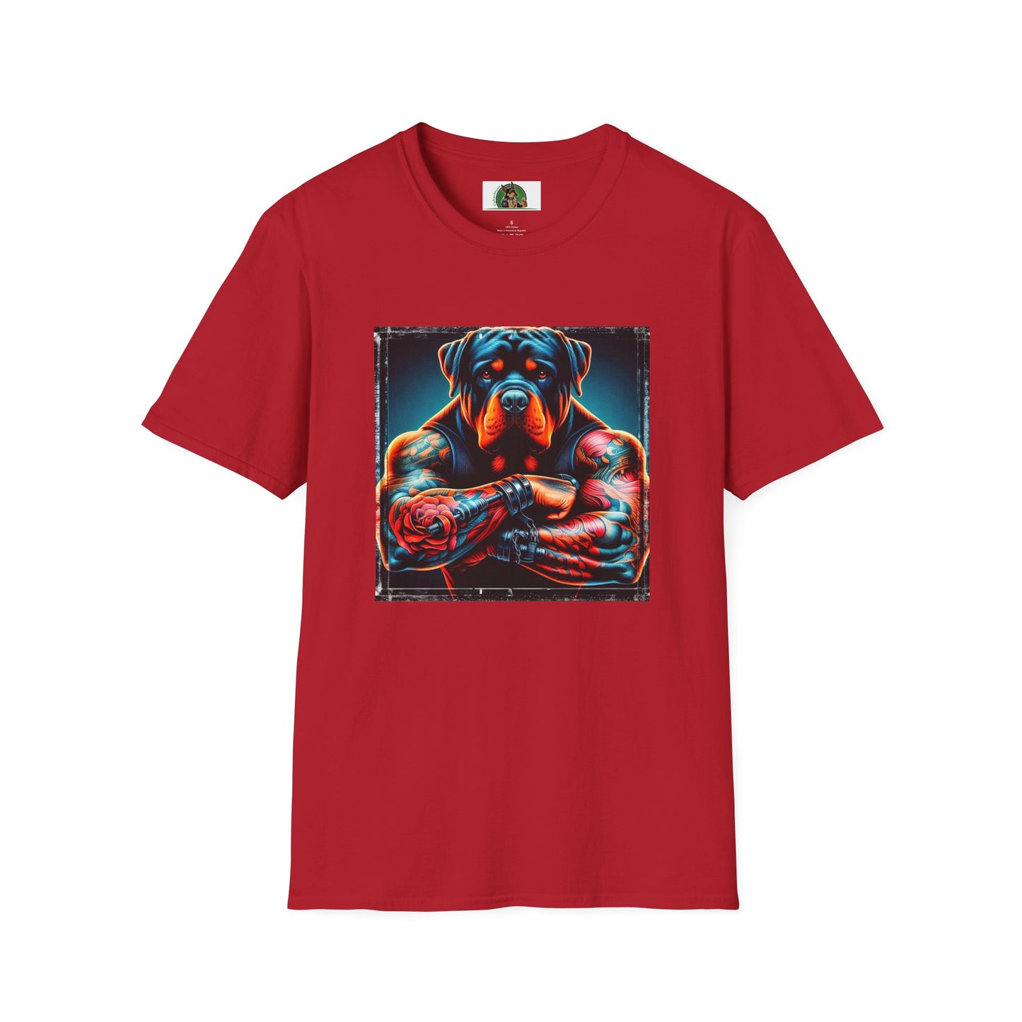Rottweiler big muscles shirt T-Shirt Printify S Cherry Red