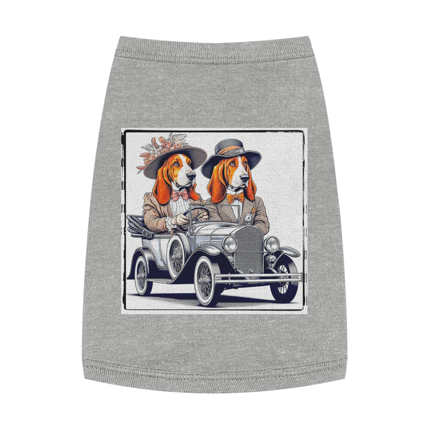 Pet Tank Top Wacky Basset Hound Pets Printify M Heather